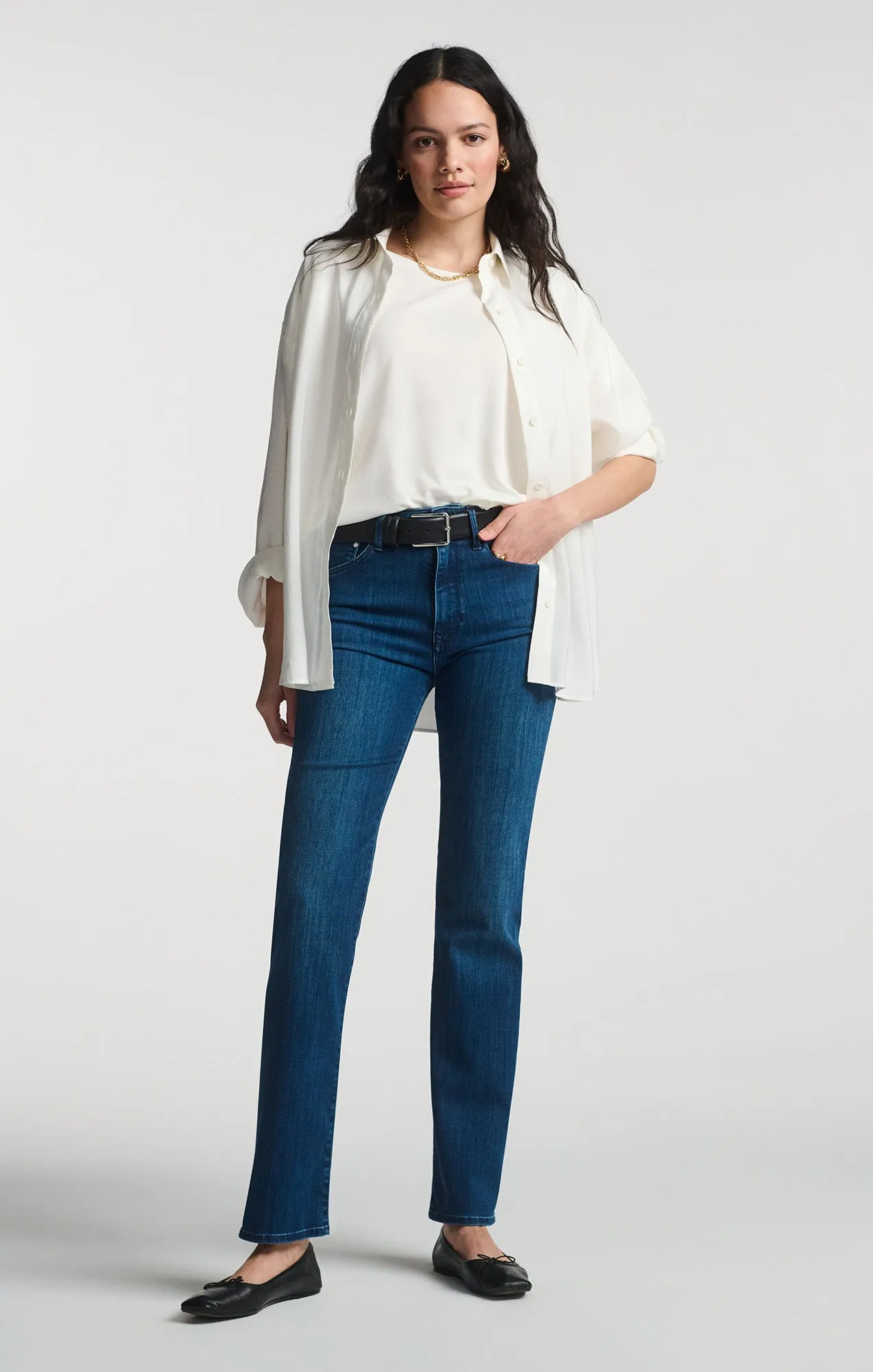 LUXE TOUCH BUTTON-UP SHIRT IN ANTIQUE WHITE Chic Ensemble Comfy Design