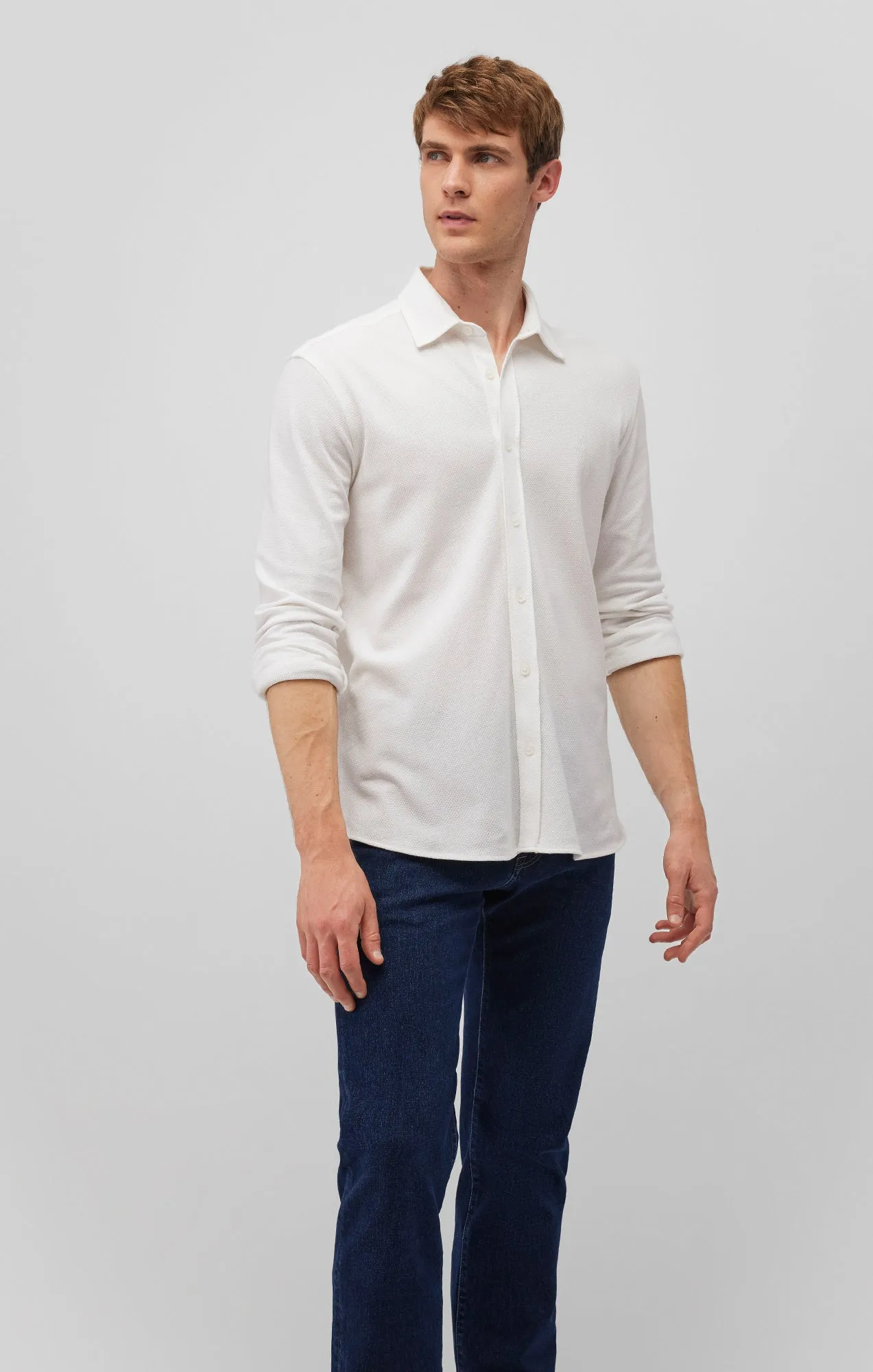 LONG SLEEVE BUTTON-UP SHIRT IN WHITE Black Tie Optional Corporate Wear