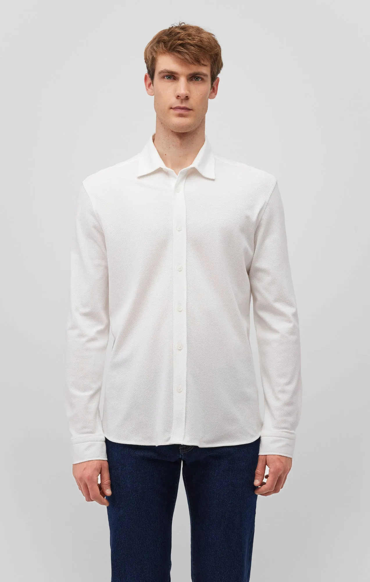 LONG SLEEVE BUTTON-UP SHIRT IN WHITE Multi Pocket Utility