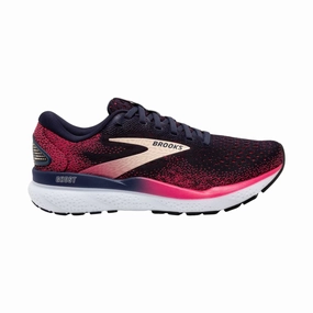 Comfy lining Brooks Women's Ghost 16 Road Running Shoes - Peacoat/Raspberry/Apricot