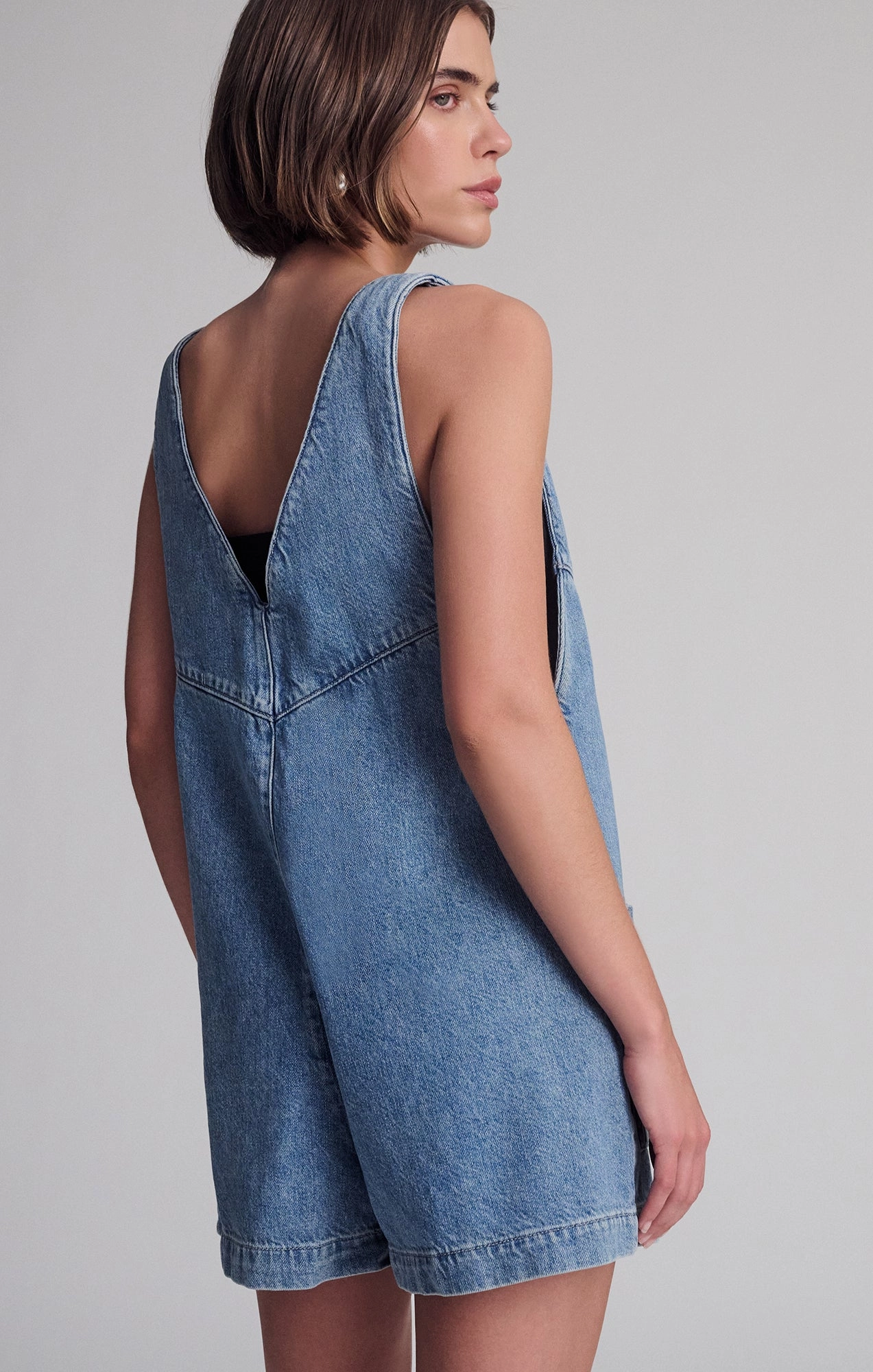 REVA ROMPER IN LIGHT SHADED WELL BLUE Comfortable Fit Design Artist Vibe Sustainable
