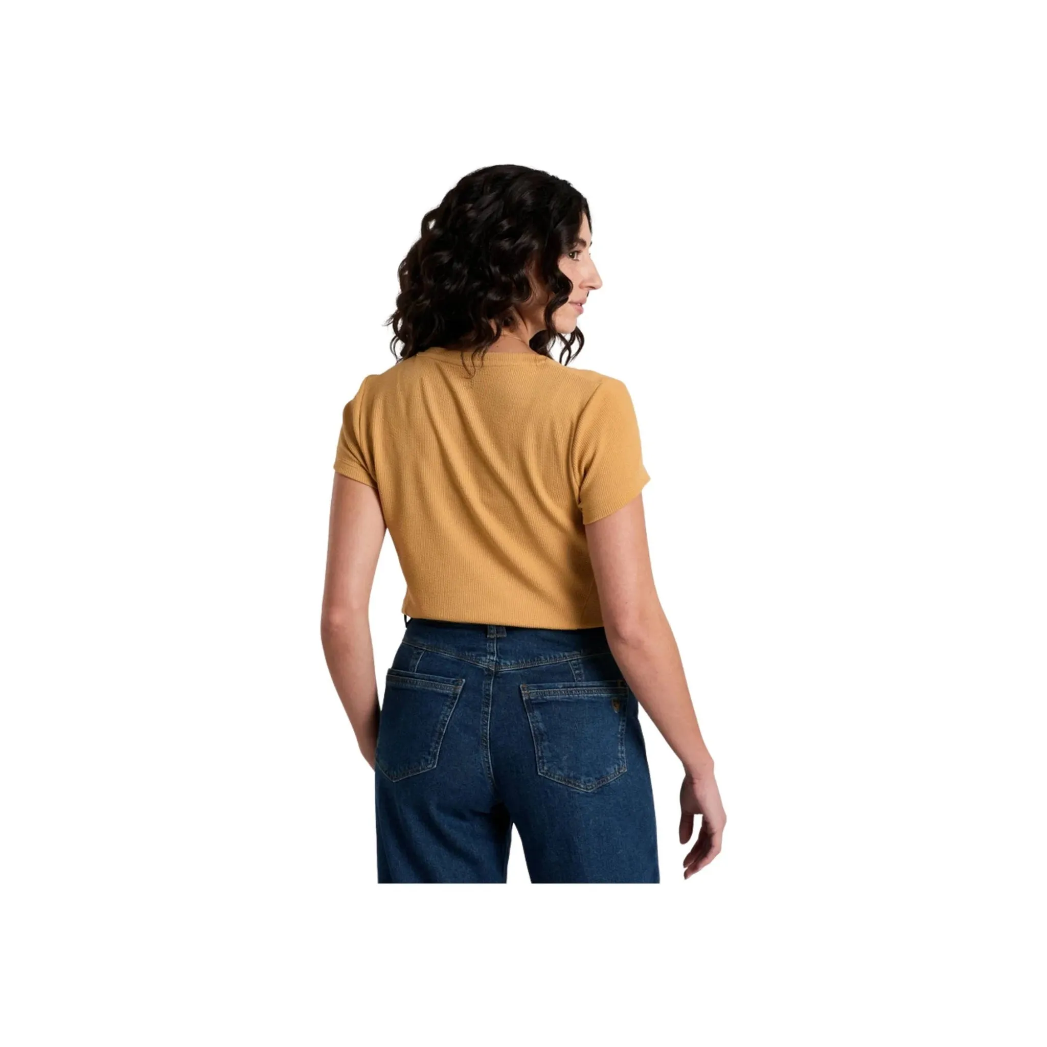 Kuhl Women's Remi Tee - Honey Light Deflection Fabric Antimicrobial Finish