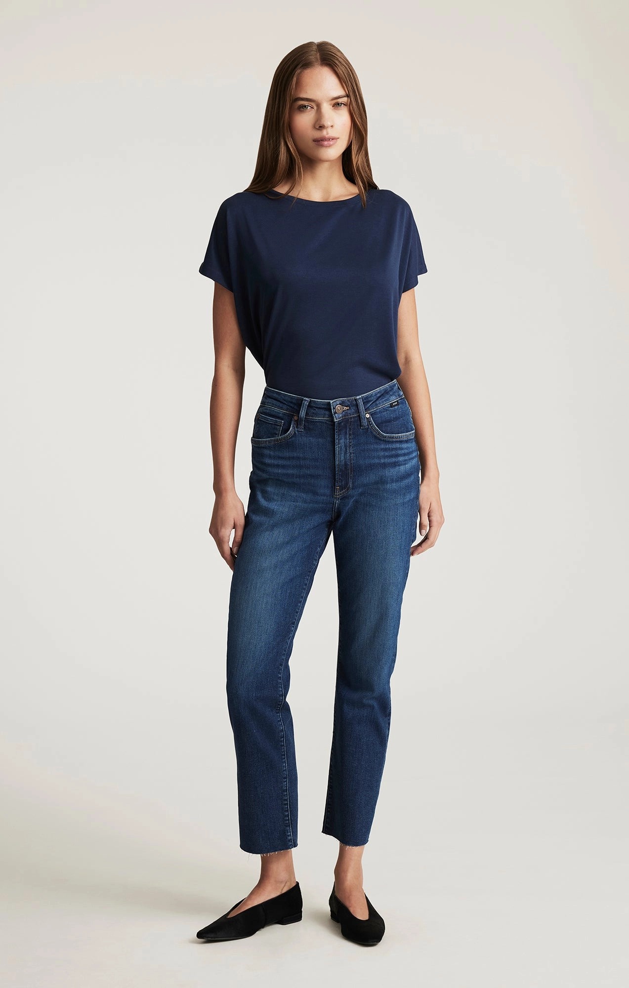 Weekend Getaway Outdoor Adventure Picnic Style NEW YORK STRAIGHT LEG IN DARK BRUSHED FLEX BLUE