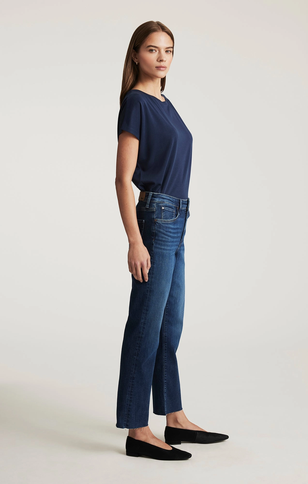 tailored look NEW YORK STRAIGHT LEG IN DARK BRUSHED FLEX BLUE