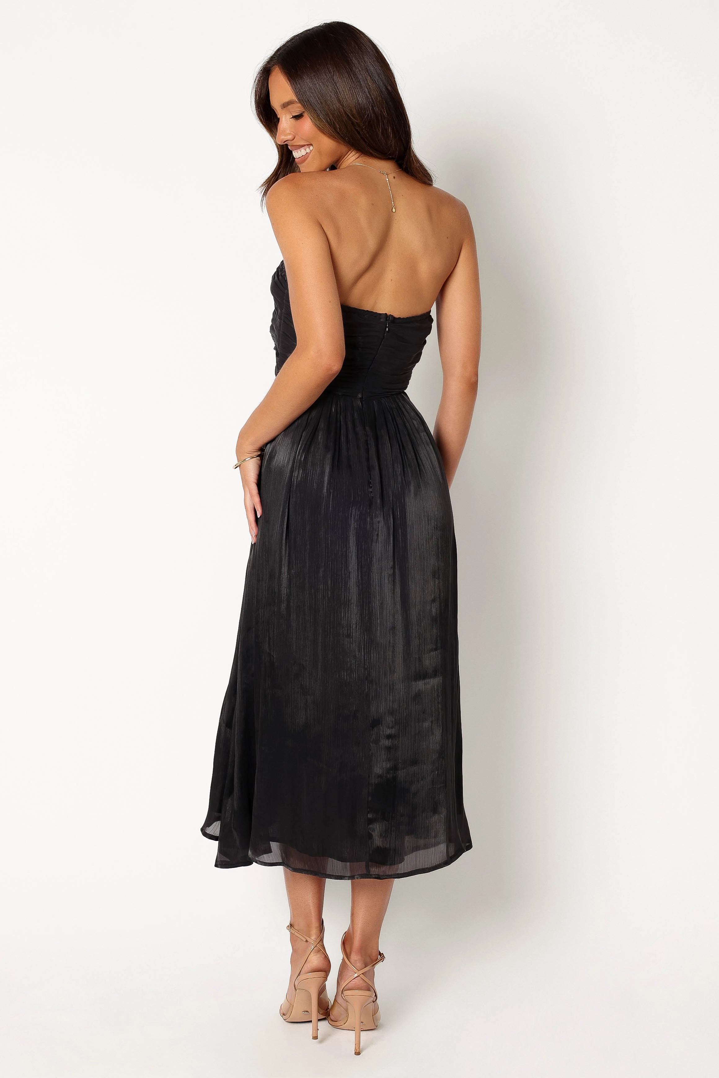 Art Event Mila Strapless Midi Dress - Black