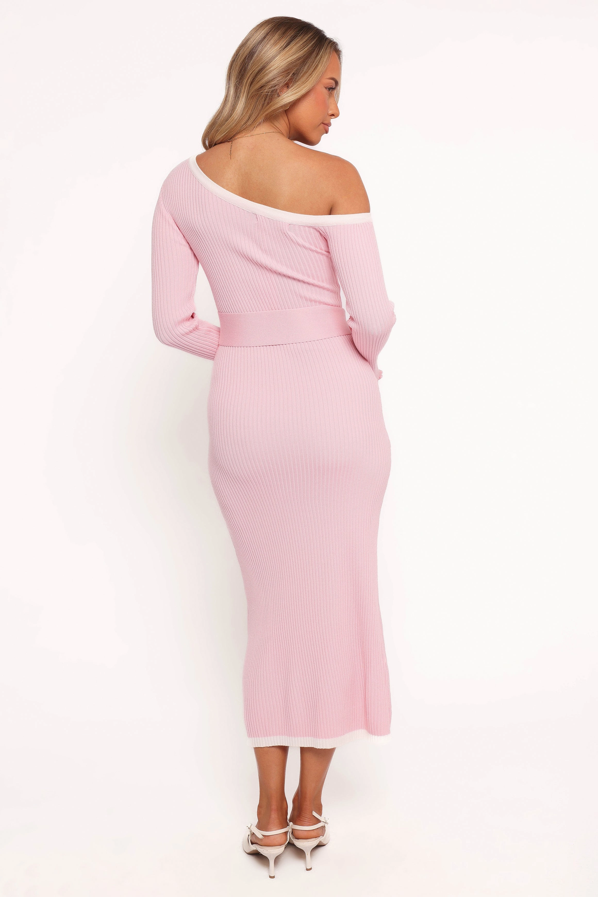 Vacation Vibe Milan Off Shoulder Midi Dress - Pink