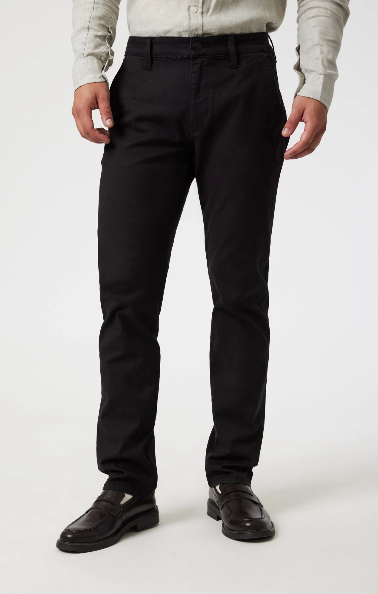 MILTON SLIM STRAIGHT CHINO IN BLACK LUXE TWILL Quick Wash
