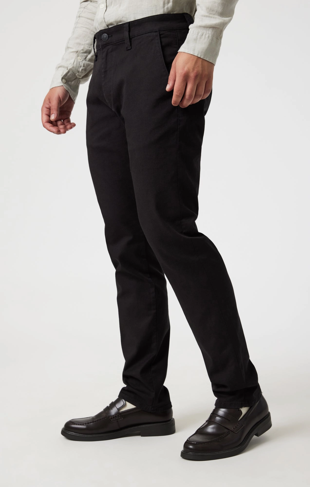 Anti Odor Treatment MILTON SLIM STRAIGHT CHINO IN BLACK LUXE TWILL