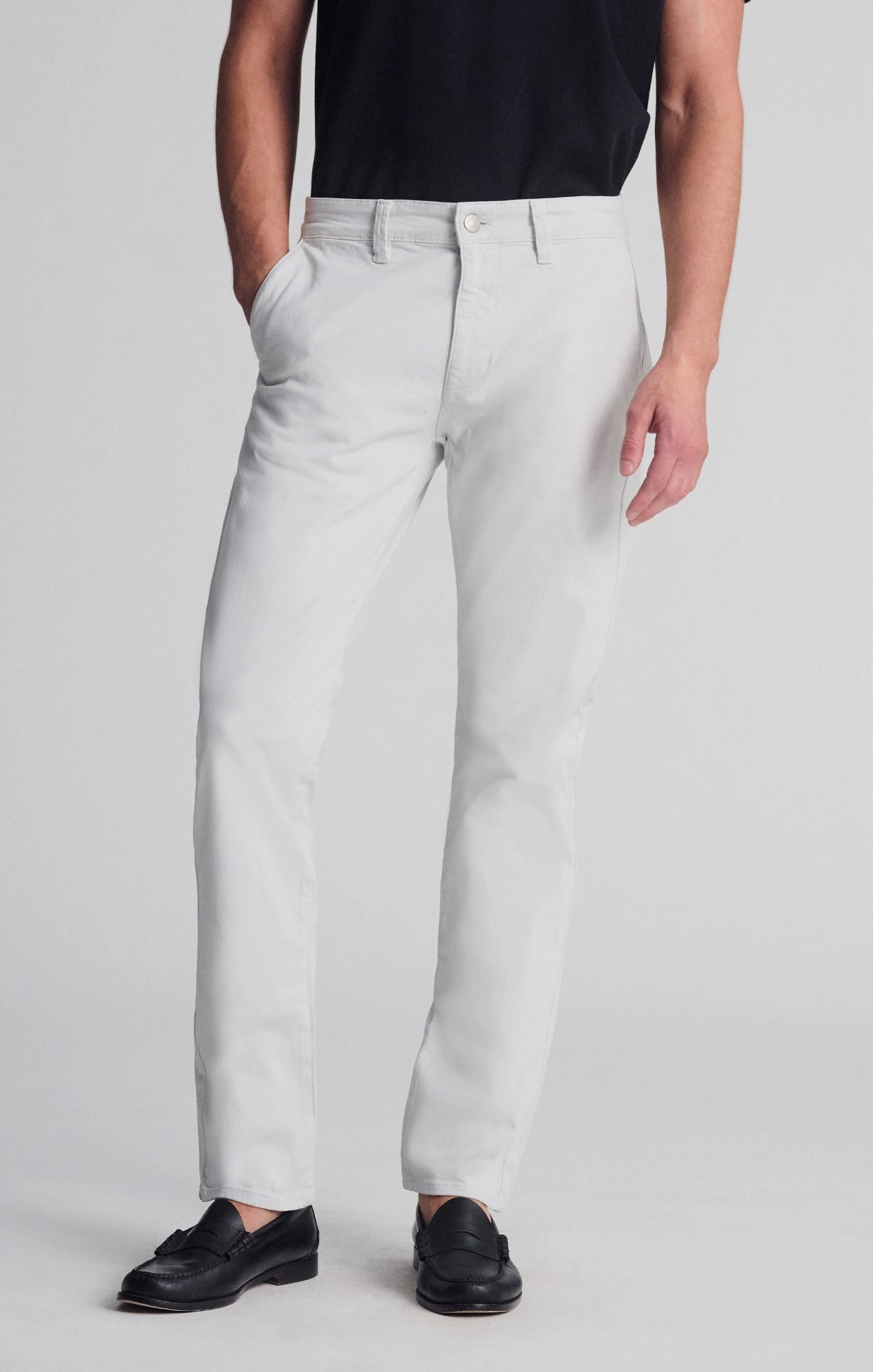 Non Irritating Tags Relaxed Fit MILTON SLIM STRAIGHT CHINO IN IVORY CASUAL TWILL