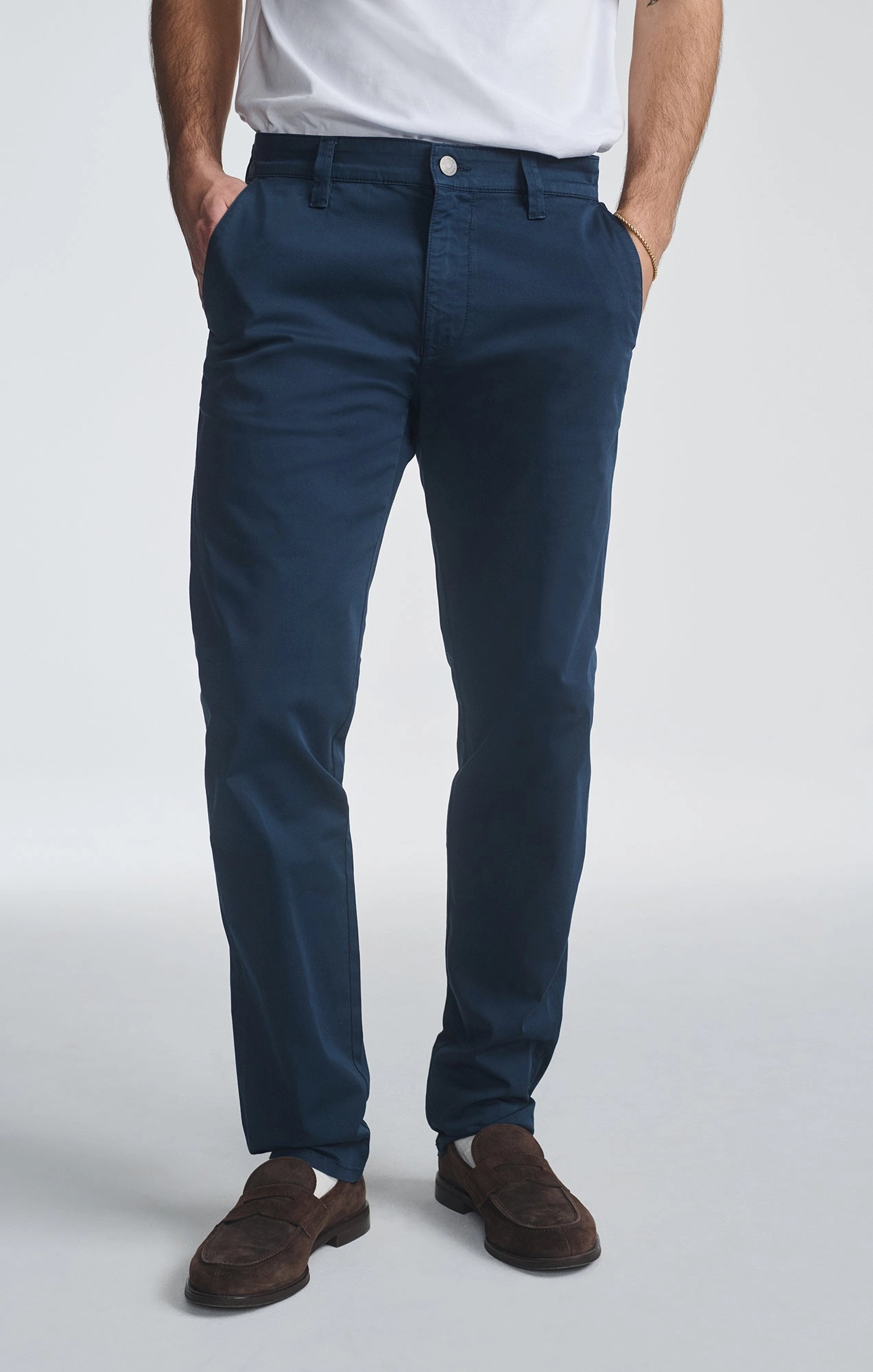 MILTON SLIM STRAIGHT CHINO IN NIGHT CITY SMART Embroidered Detail