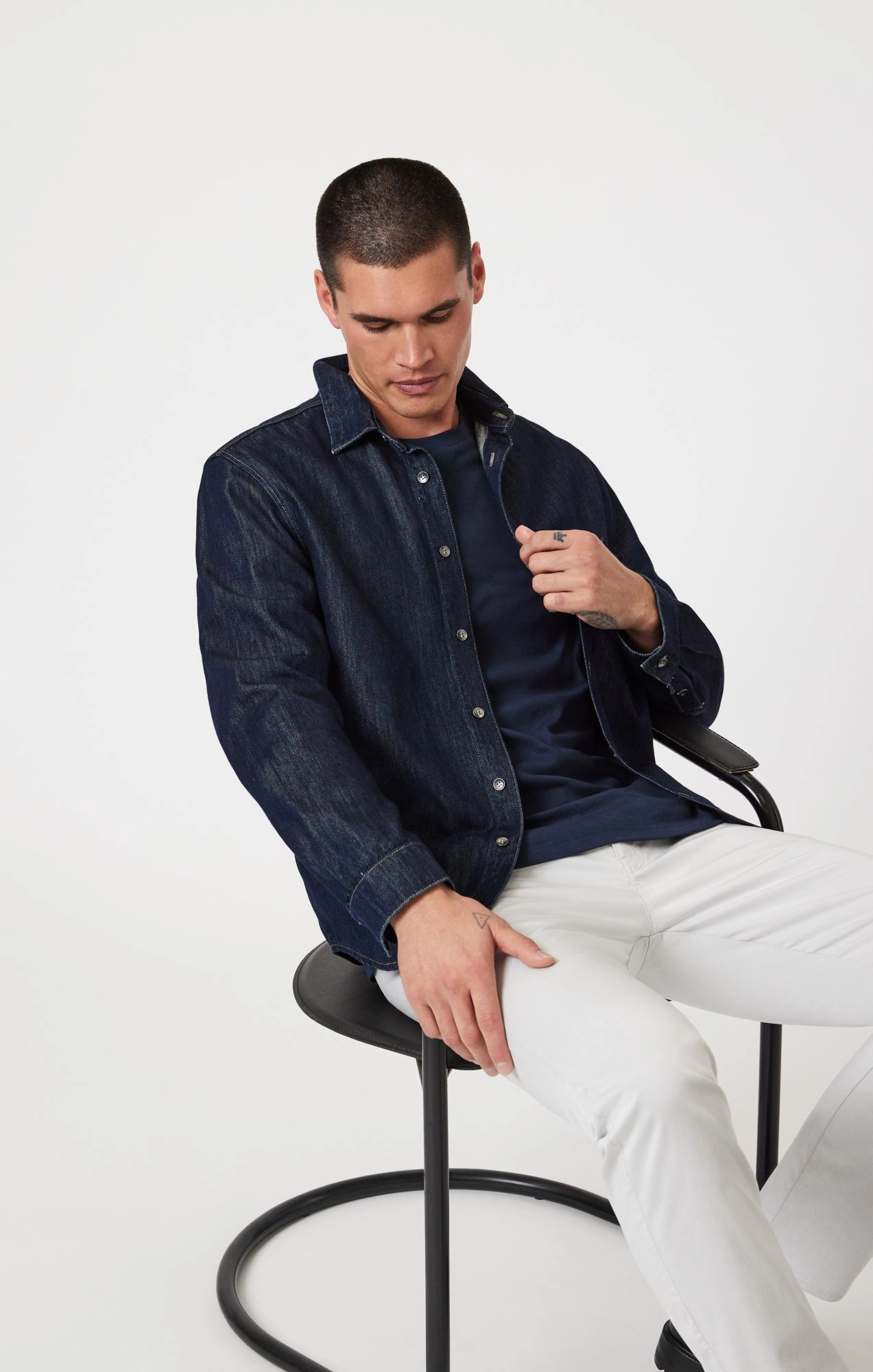 HighRiseWaist SmoothZipClosure MILTON SLIM STRAIGHT CHINO PANTS IN STONE CITY SMART