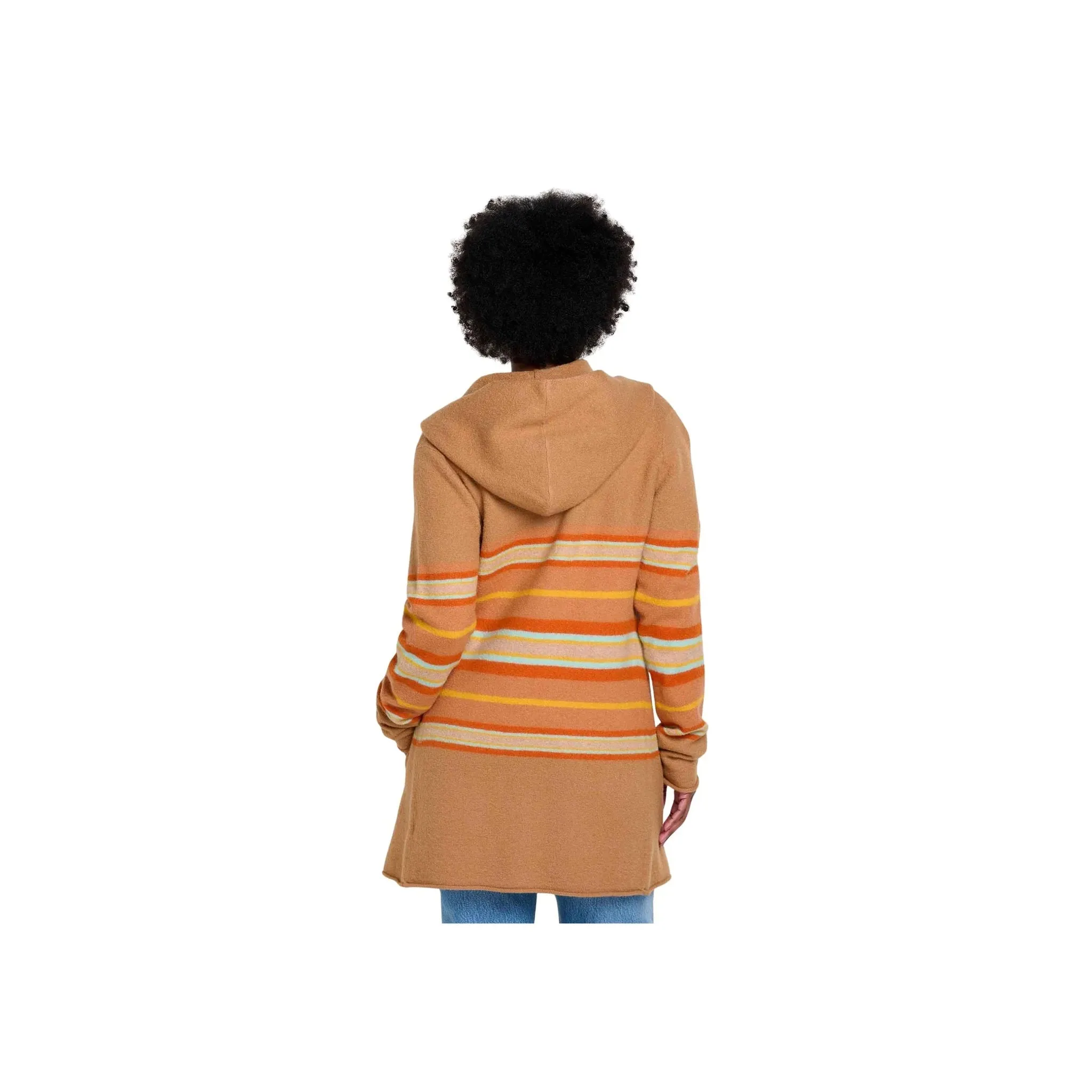 Warm Look Toad & Co Women's Merino Heartfelt Hoodie - Tabac Stripe