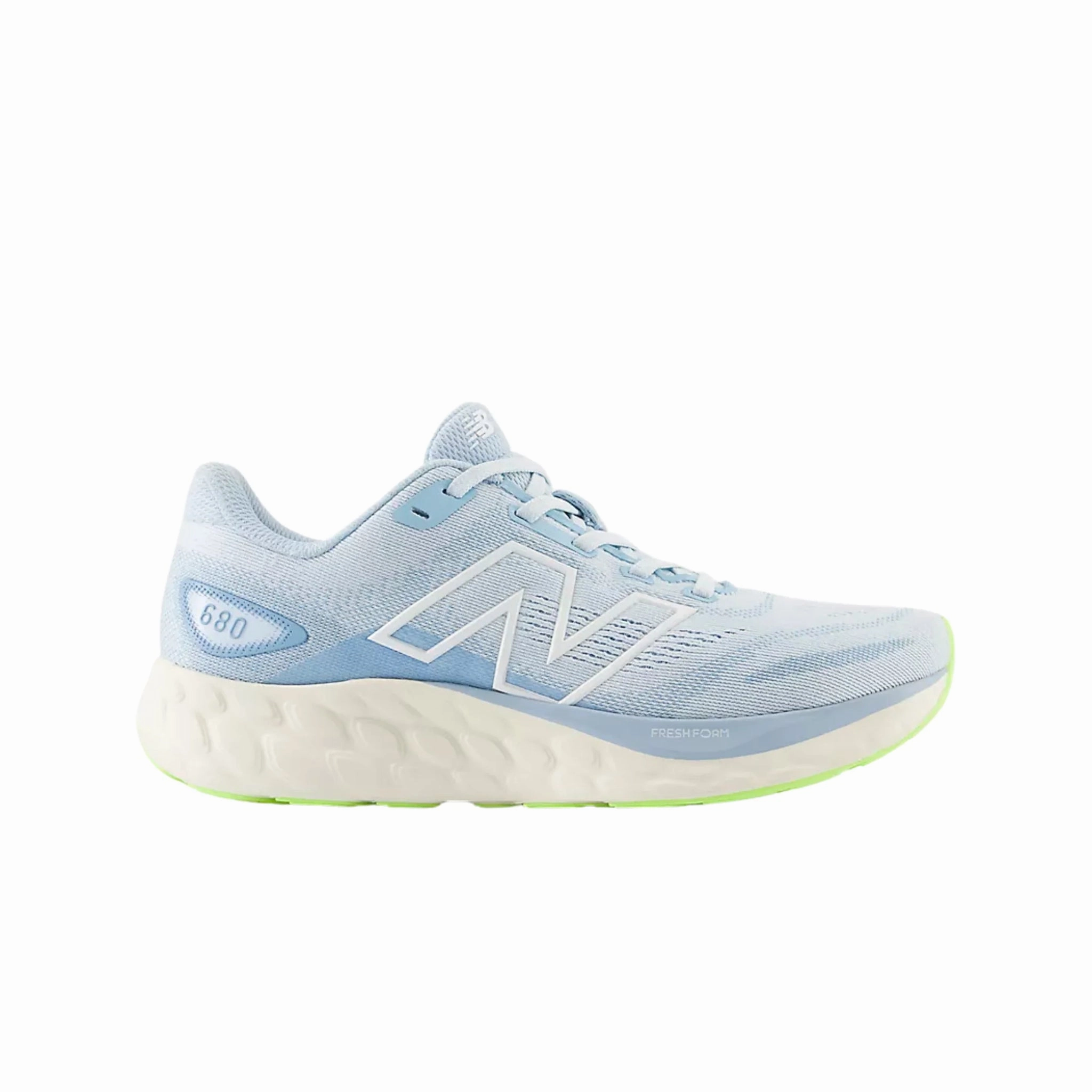 New Balance Women's Fresh Foam 680 v8 Running Shoes - Quarry Blue with Chrome Blue and Sea Salt Universal Look energy returning