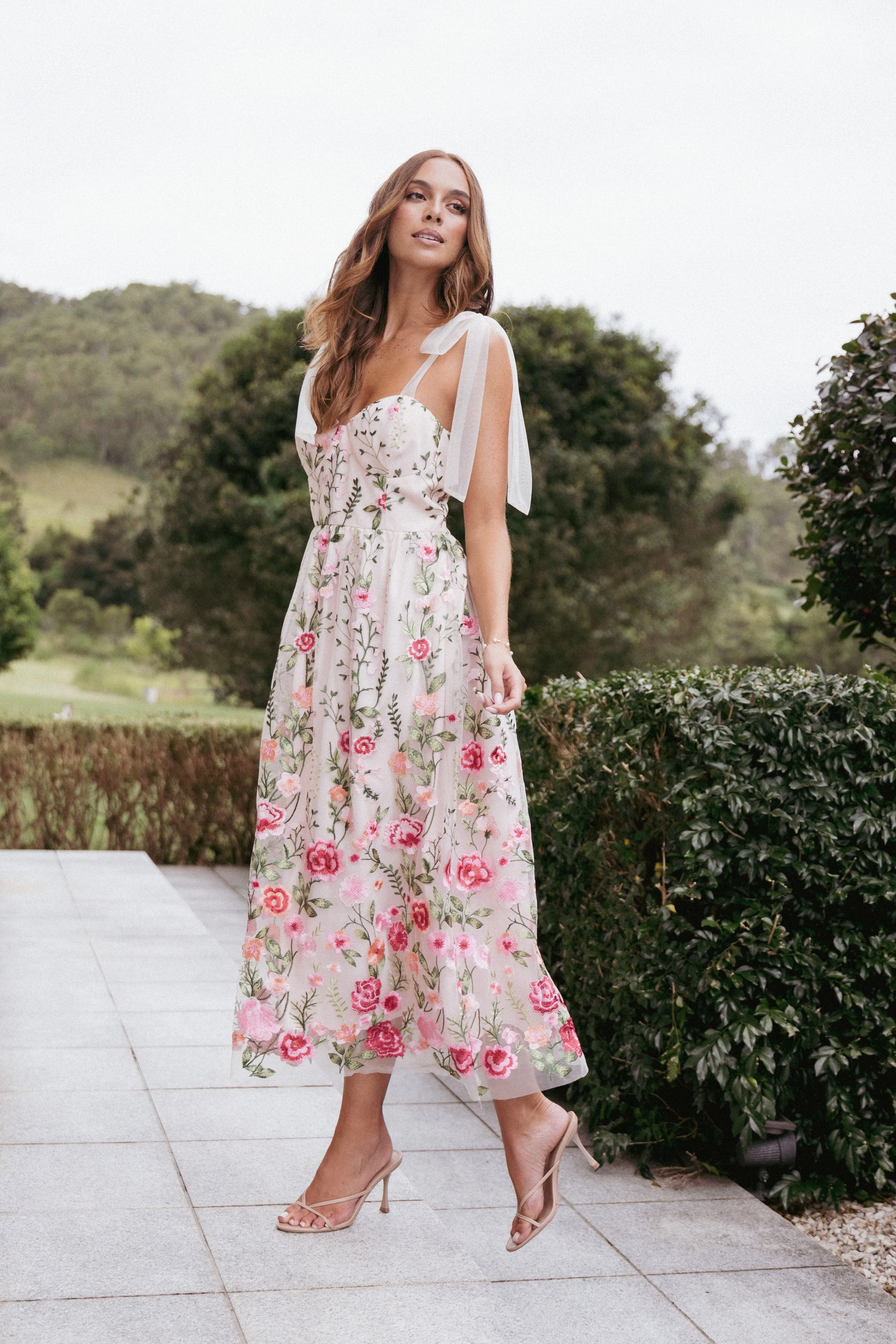 Easy Tones Cozy Style Mirabel Midi Dress - Multi Floral