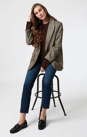 MIRELLA STRAIGHT LEG IN DARK BRUSHED FLEX BLUE Softened Lining