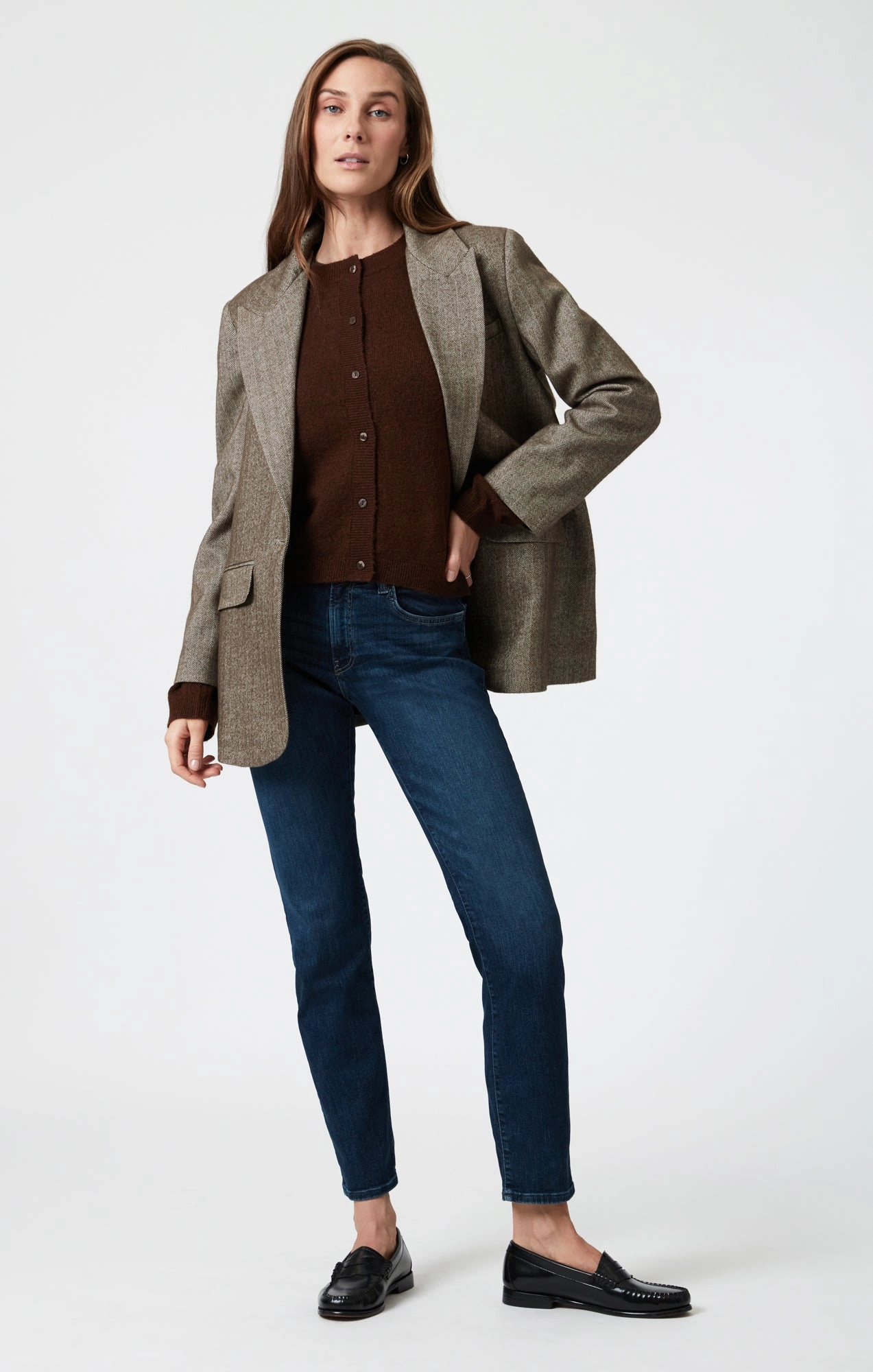 Professional Wear Premium Winter Warmth MIRELLA STRAIGHT LEG IN DARK BRUSHED FLEX BLUE