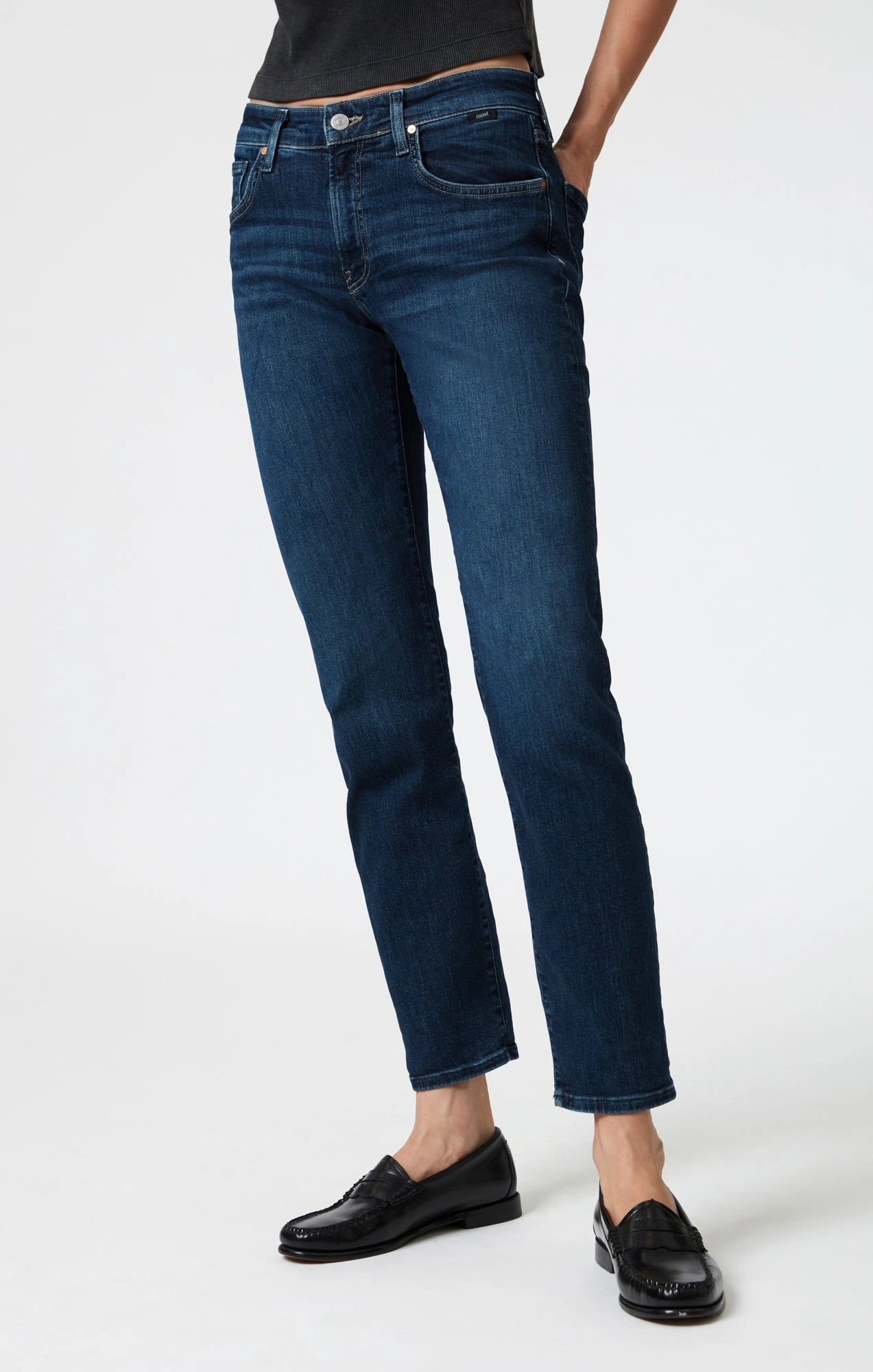 Couple Look Modern MIRELLA STRAIGHT LEG IN DARK BRUSHED FLEX BLUE