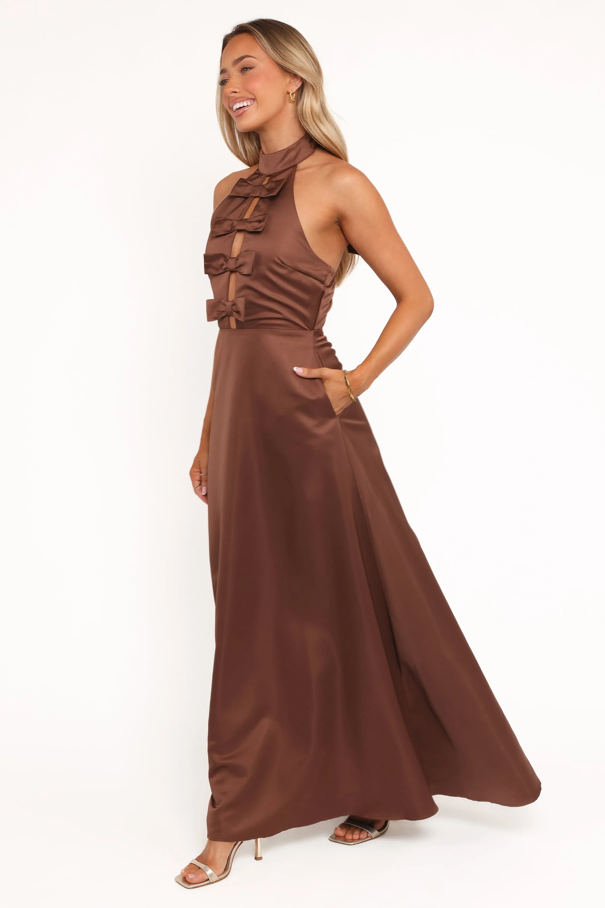 Norva Maxi Dress - Brown Comfy Comfort Ready Glow
