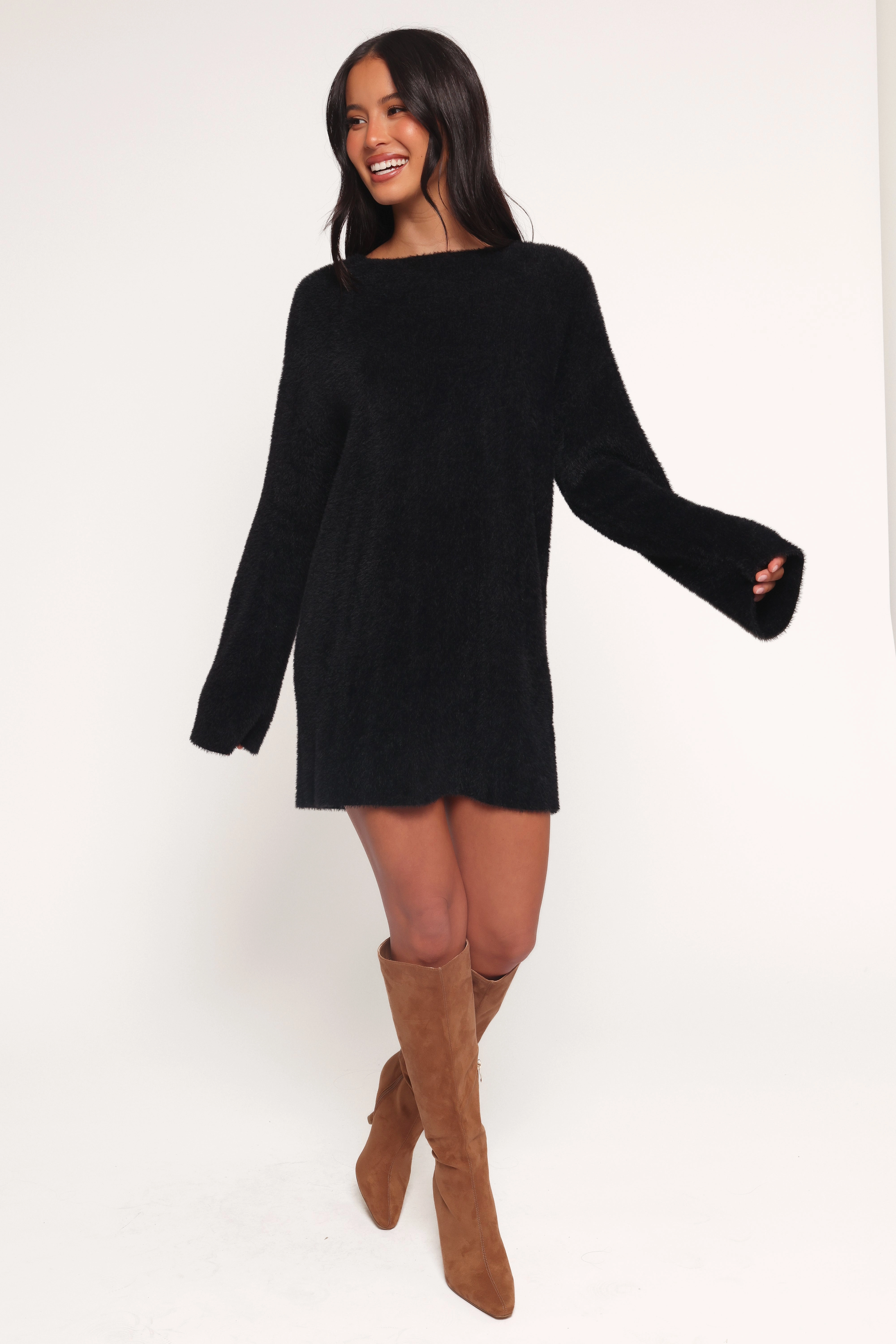 Mitchell Knit Mini Dress - Black Shared Moment Rural Charm