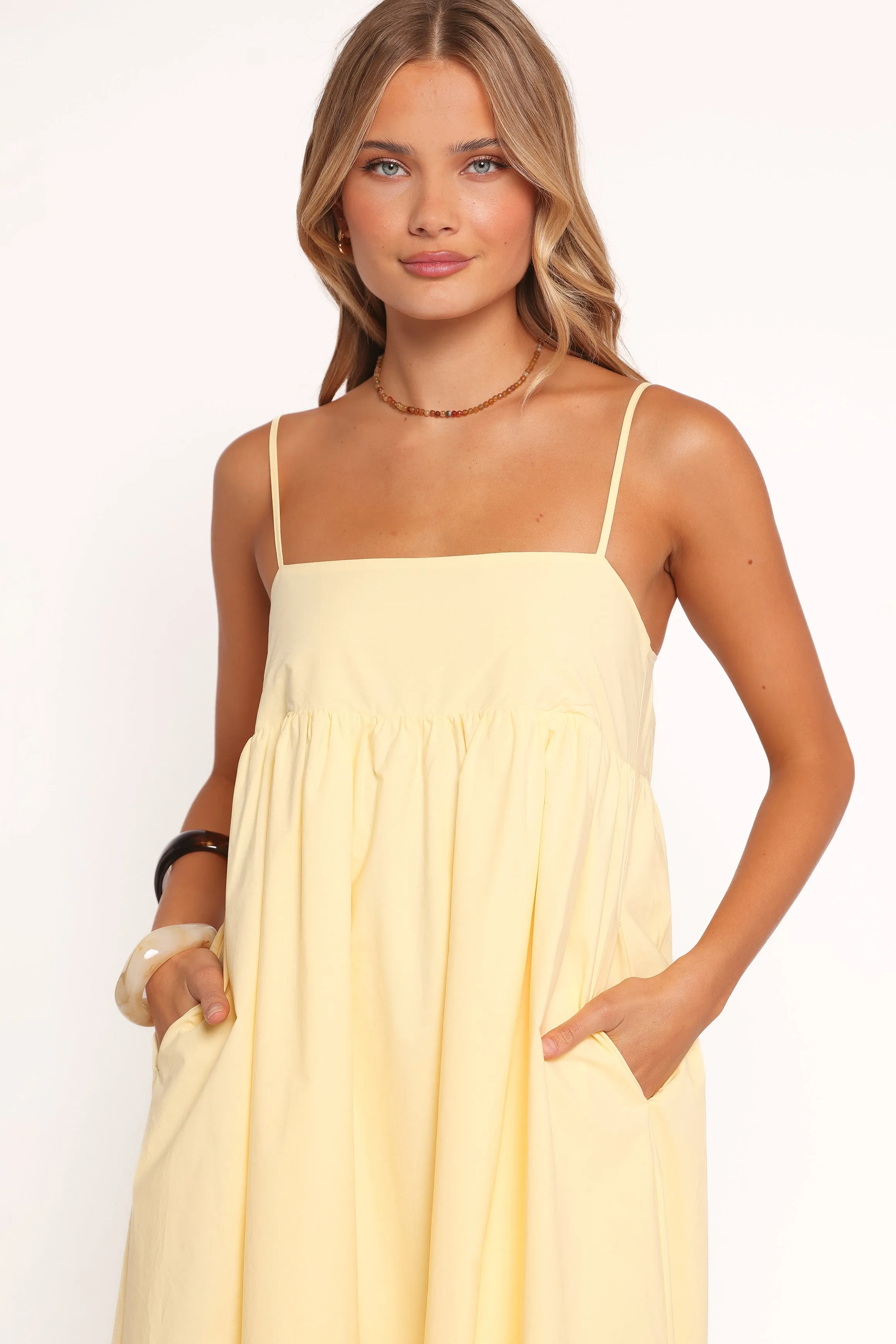 Miuccia Maxi Dress - Butter Yellow Timeless Energy New Spirit