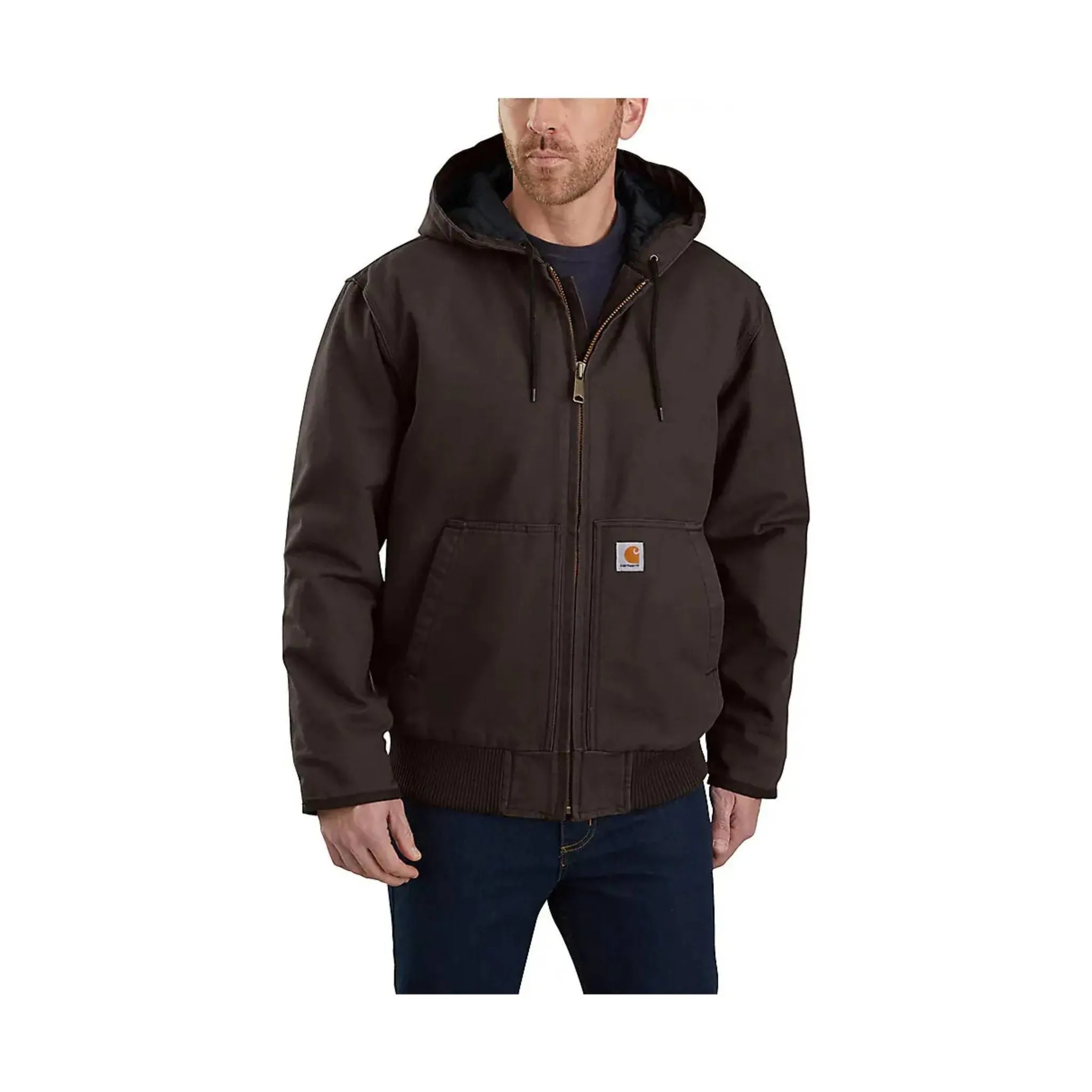 Ripstop Technology TapedSeamConstruction Carhartt Men's Loose Fit Washed Duck Insulated Active Jac - Duck Brown