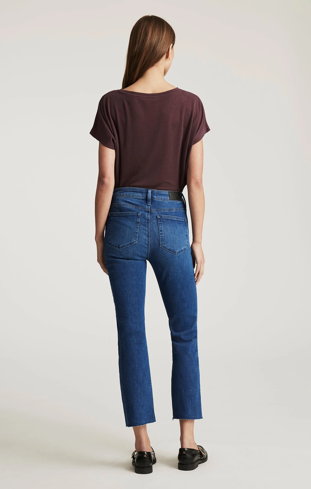ANIKA CROPPED FLARE IN DARK BRUSHED FLEX BLUE Blended Style