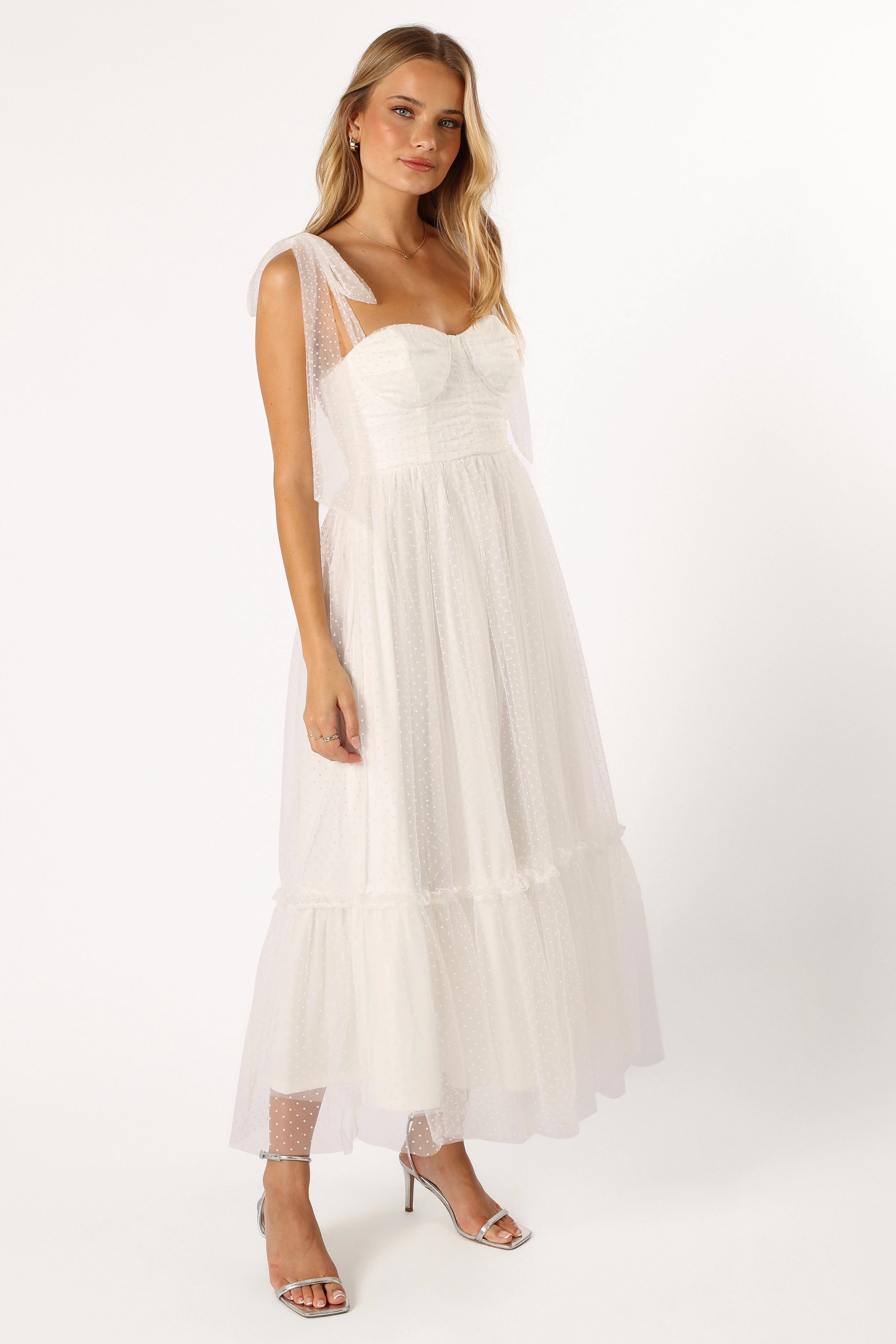 Floret Midi Dress - Off White Seamless-Look
