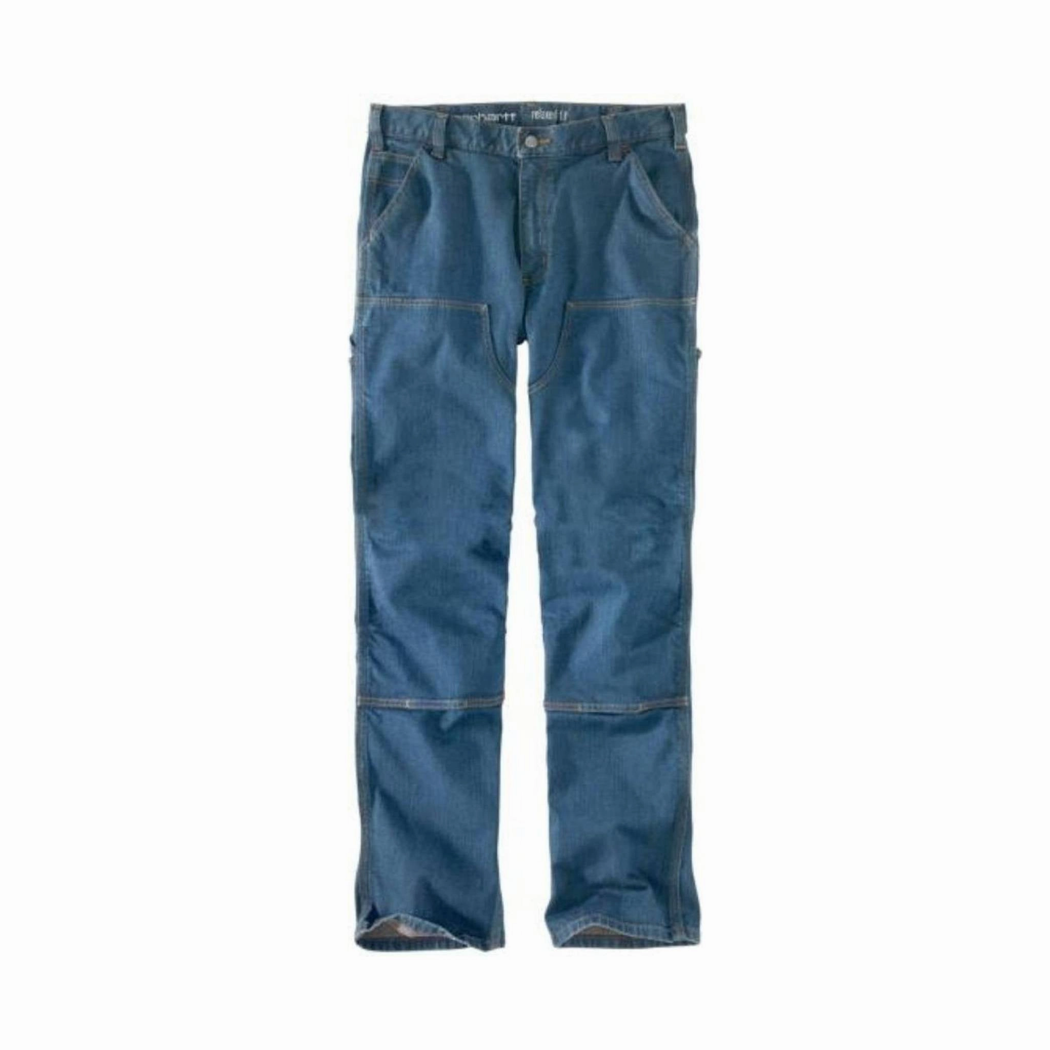 Carhartt Men's Rugged Flex? Double Knee Relaxed Fit Jean - Tahoe Tear Resistant Denim Clean Detail