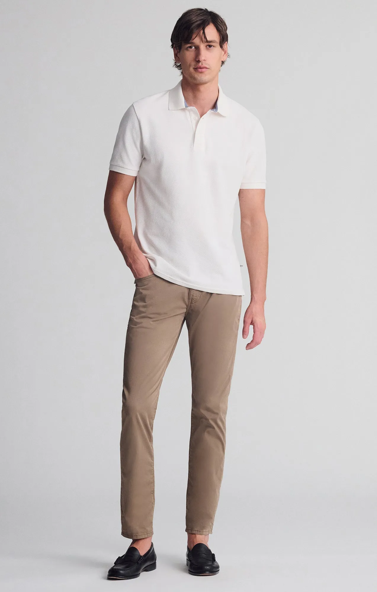 Abrasion Resistant Edges Edgy Design POLO SHIRT IN ANTIQUE WHITE