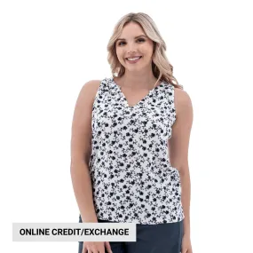 Old Ranch Women's Fleur Sleeveless Tank Top - White TearResistantWeave Sustainable Waterproofing