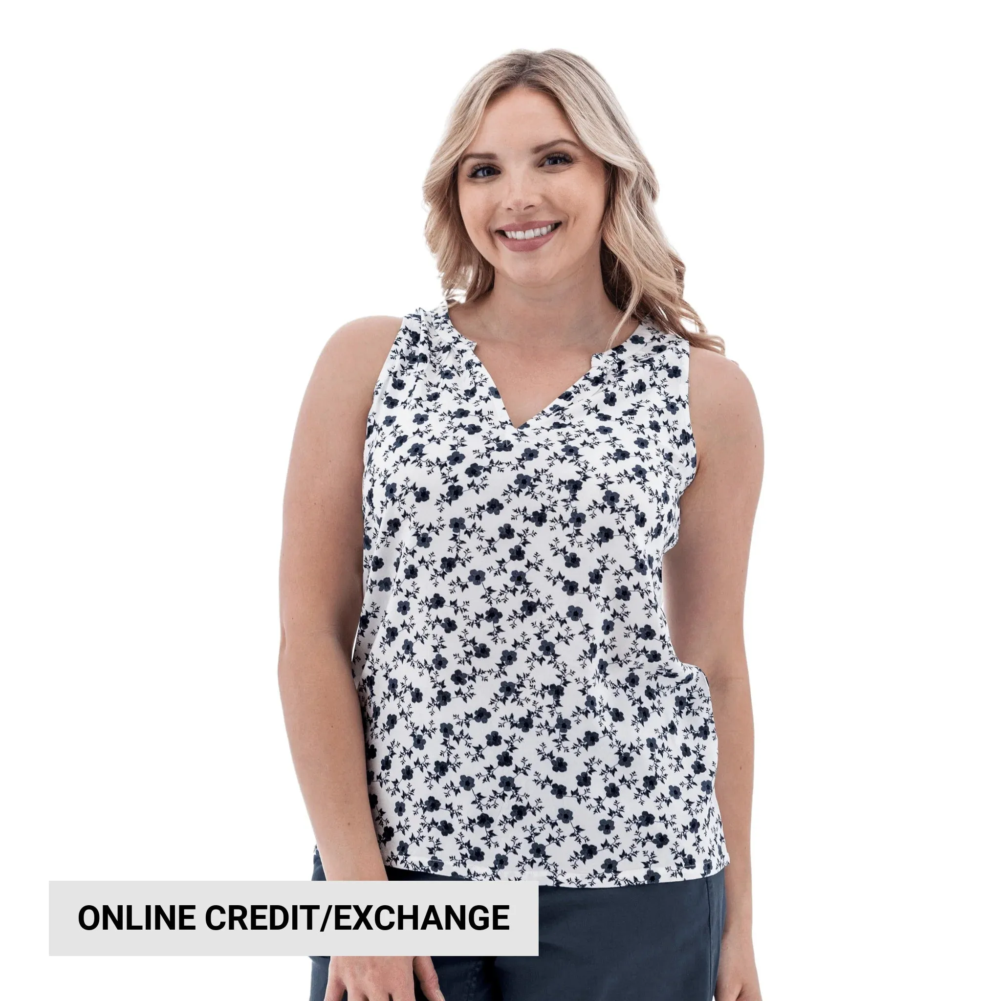 Old Ranch Women's Fleur Sleeveless Tank Top - White FlexibleMobility Seamless Construction Design