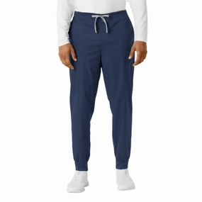 Mesh Comfort Soft Lines Wink Men's Work Cargo Jogger Scrub Pant - Navy Blue