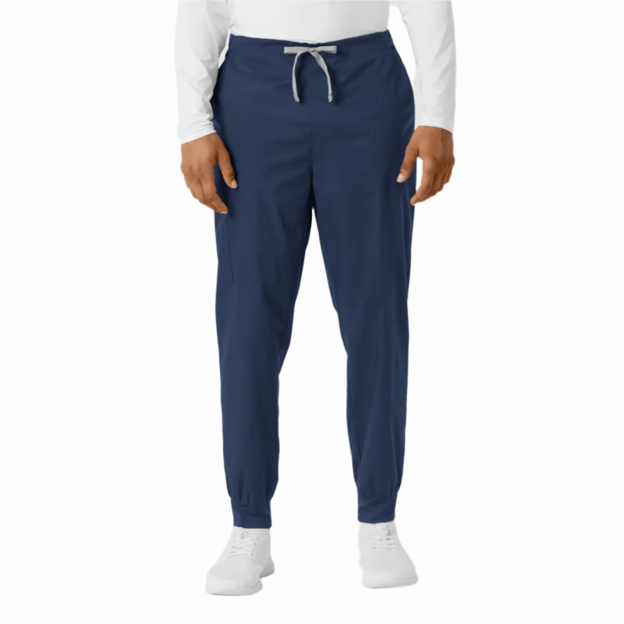 Mesh Comfort Soft Lines Wink Men's Work Cargo Jogger Scrub Pant - Navy Blue