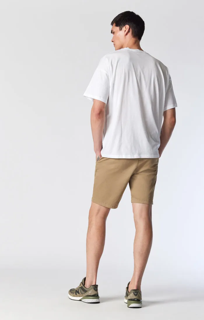 Roomy Waist NOAH SHORTS IN BRITISH KHAKI TWILL