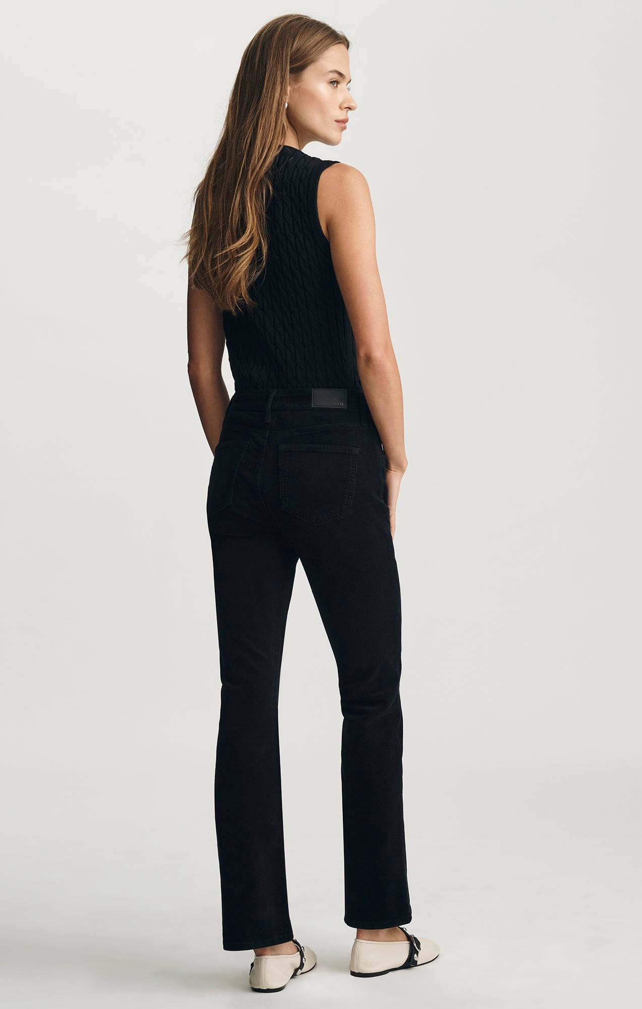 MOLLY BOOTCUT IN BLACK CORD Reinforced Seams