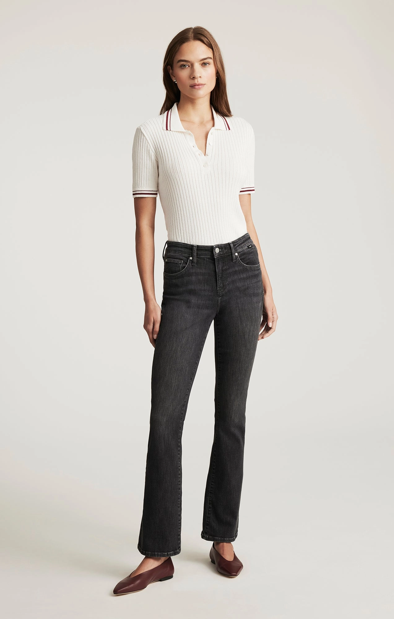 MOLLY BOOTCUT IN SMOKE FLEX BLUE Modern Outfit Wardrobe Staple