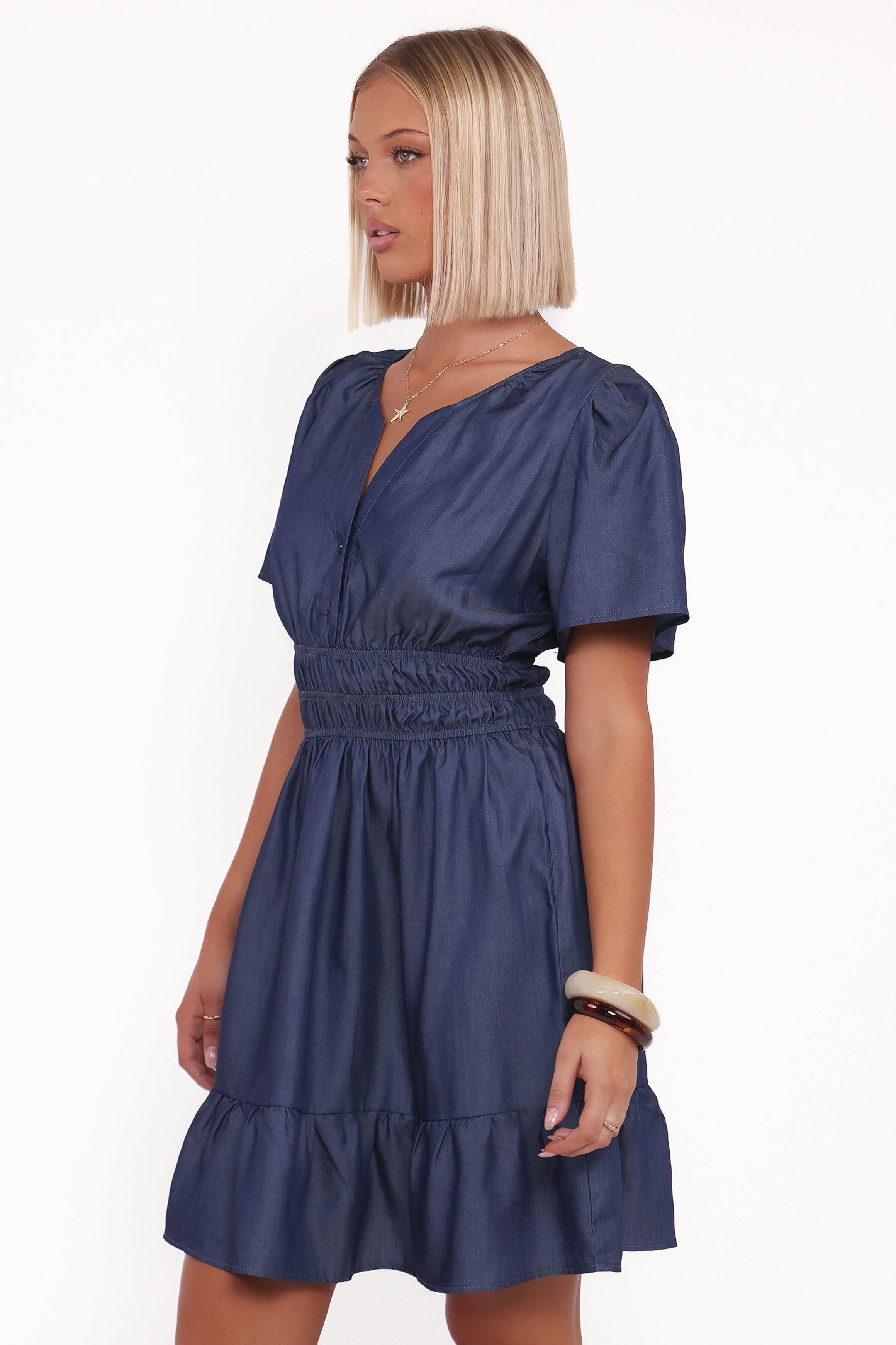 Morwenna Mini Dress - Chambray Clean Mood