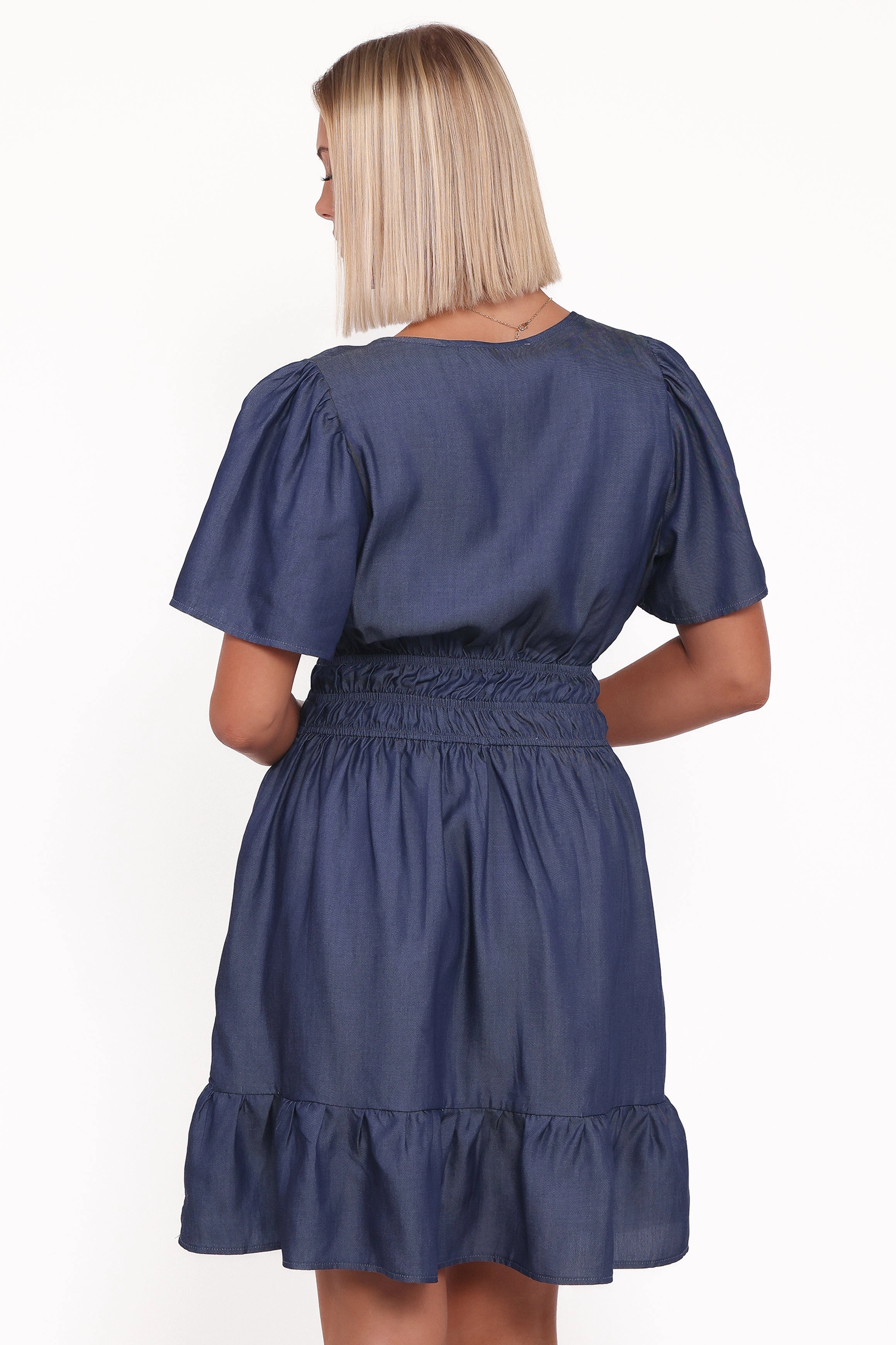 Morwenna Mini Dress - Chambray Premium Look