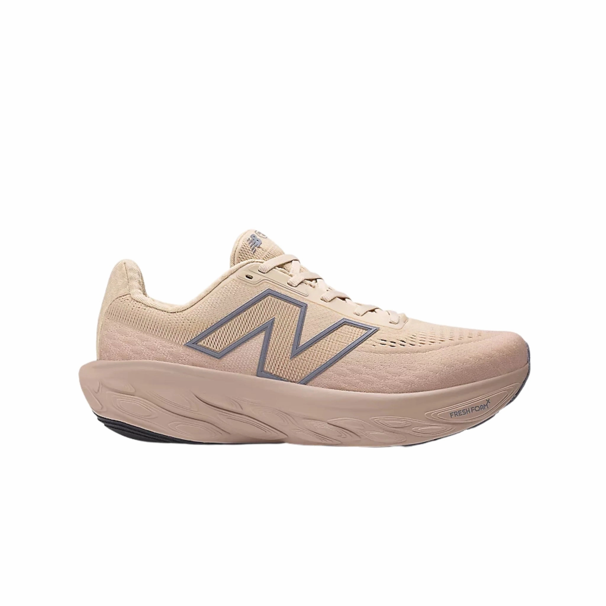 New Balance Men's Fresh Foam X 1080v14 Running Shoes - Desert Clay with Flat Taupe and Castlerock Anti Slip Laces Decoupled Heel Construction