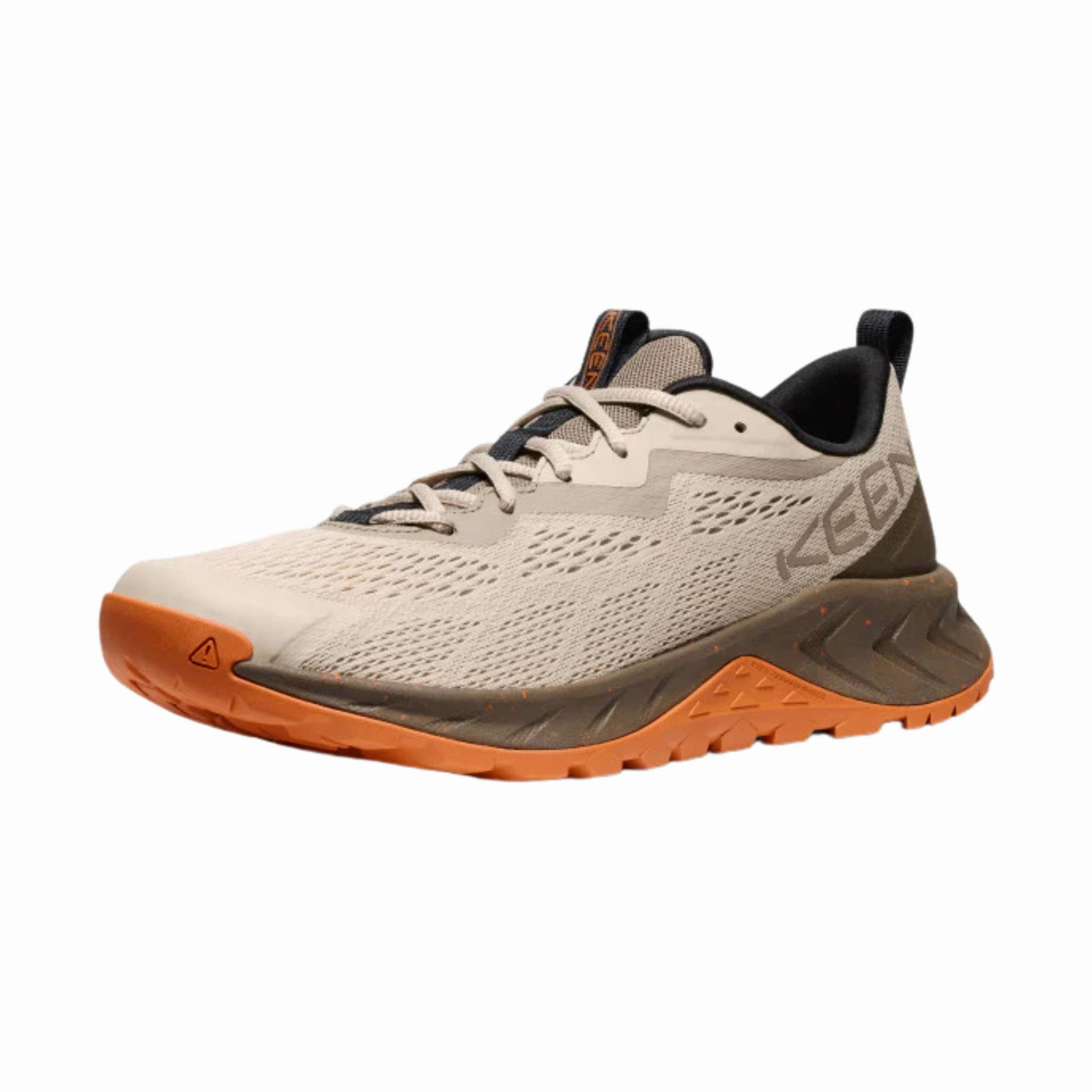 KEEN Men's Versacore Speed Shoes - Plaza Taupe/Gold Flame Ergonomic Heel Cup Design