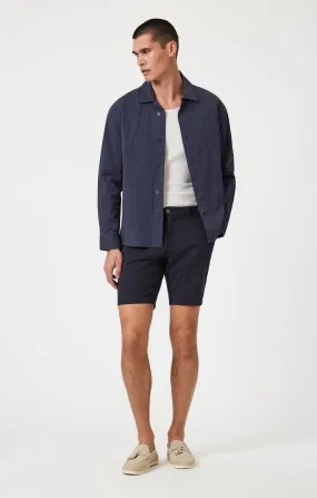 cheering section Glide On Mobility Cut NOAH SHORTS IN NAVY SEERSUCKER