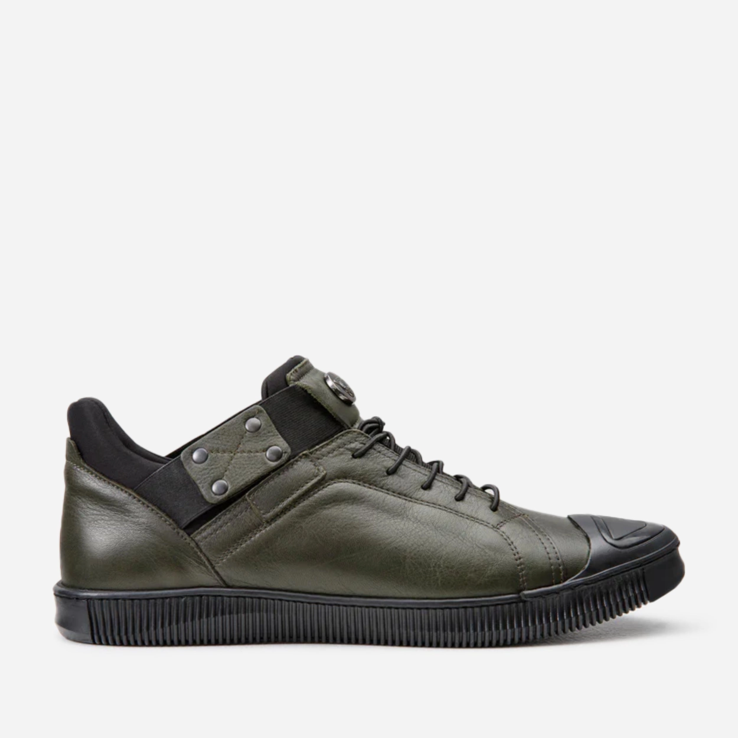 The Mumbai Green Leather Men Sneaker Final Sale! Compression Molded Midsole Aero Dynamic Silhouette