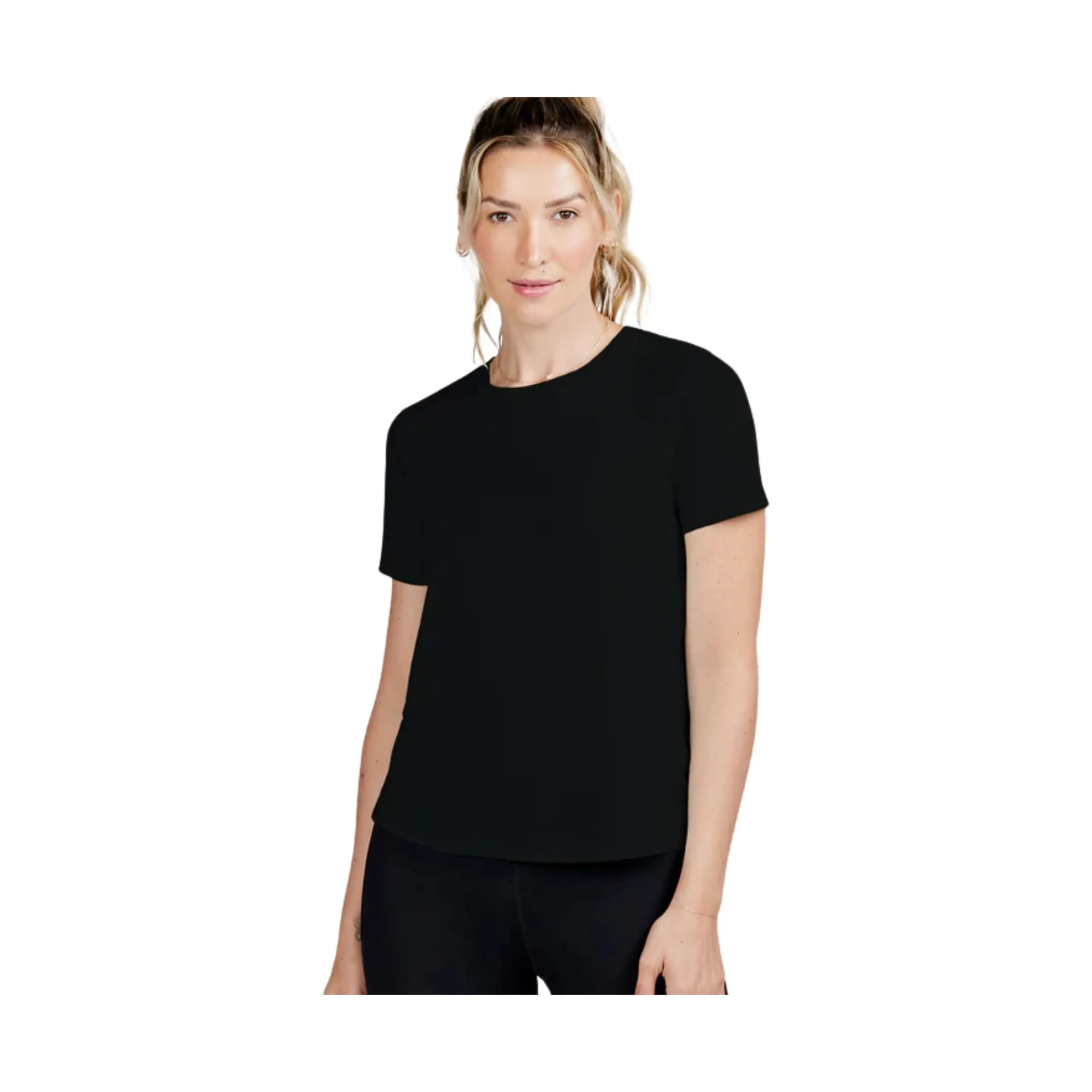 HypoallergenicMaterial FlatlockSeamTechnique Tasc Women's All Day Short Sleeve T Shirt - Black