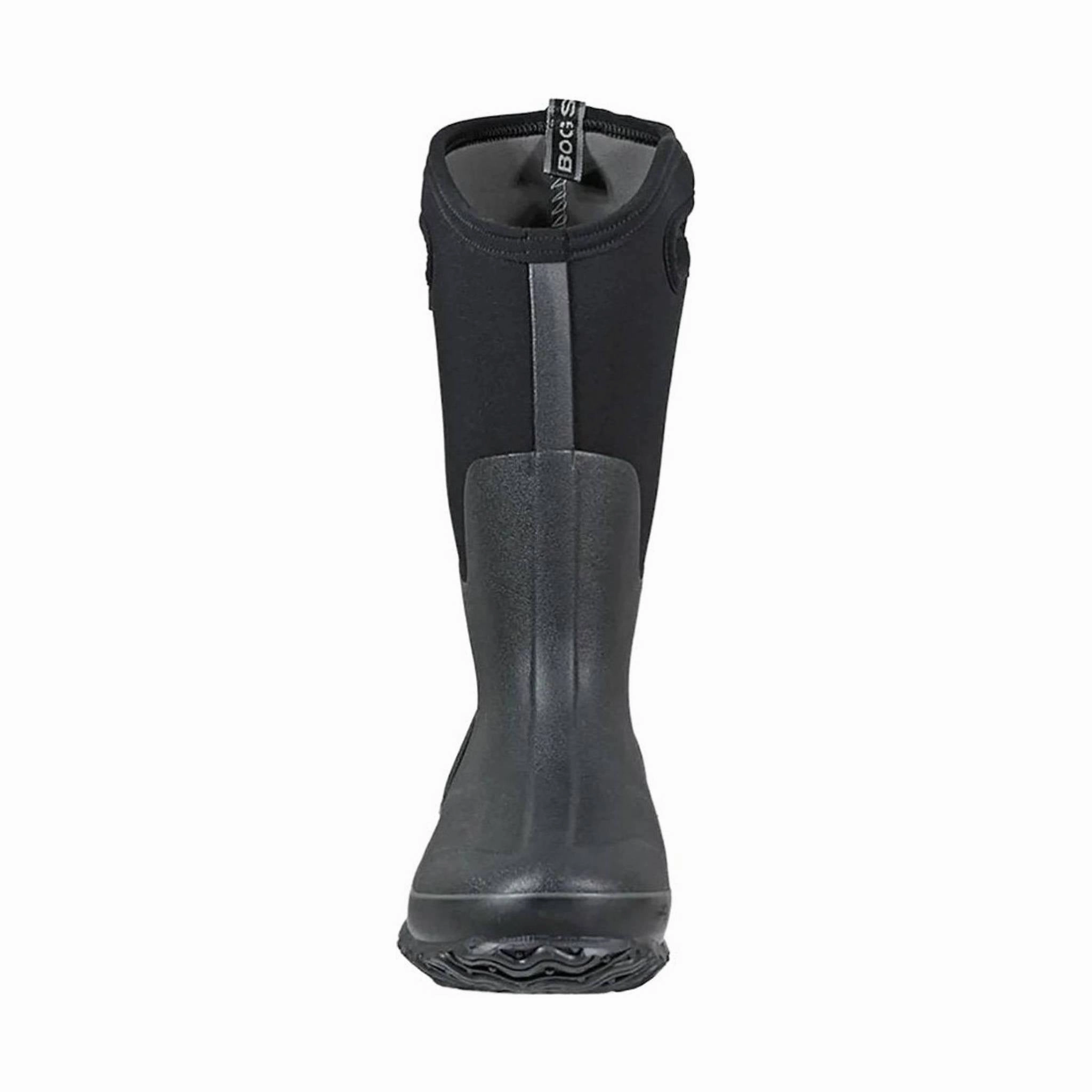 Bogs Women's Classic High With Handles Rain Boot - Black Thermal Core Morning Walk Deep Grooves