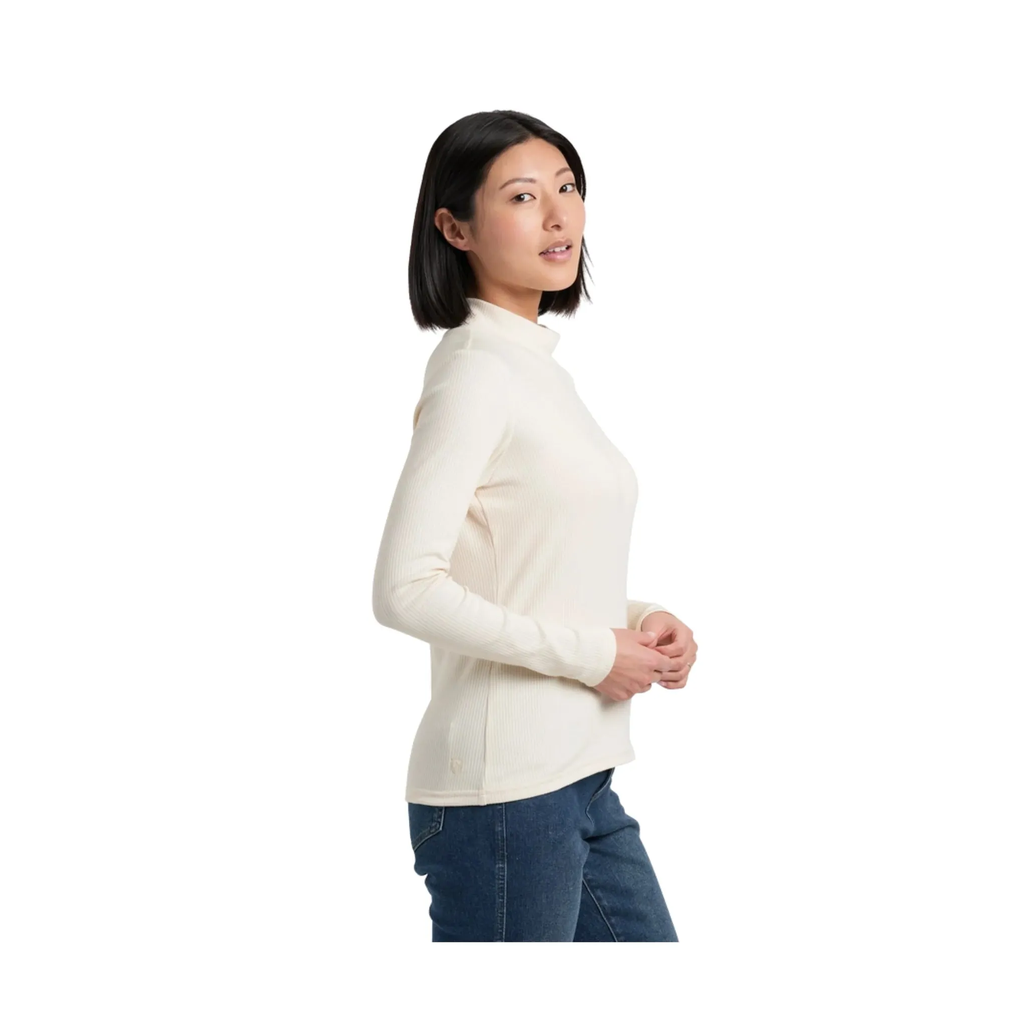 ButterySoftTextile Kuhl Women's Verona Rib Long Sleeve Shirt - Natural