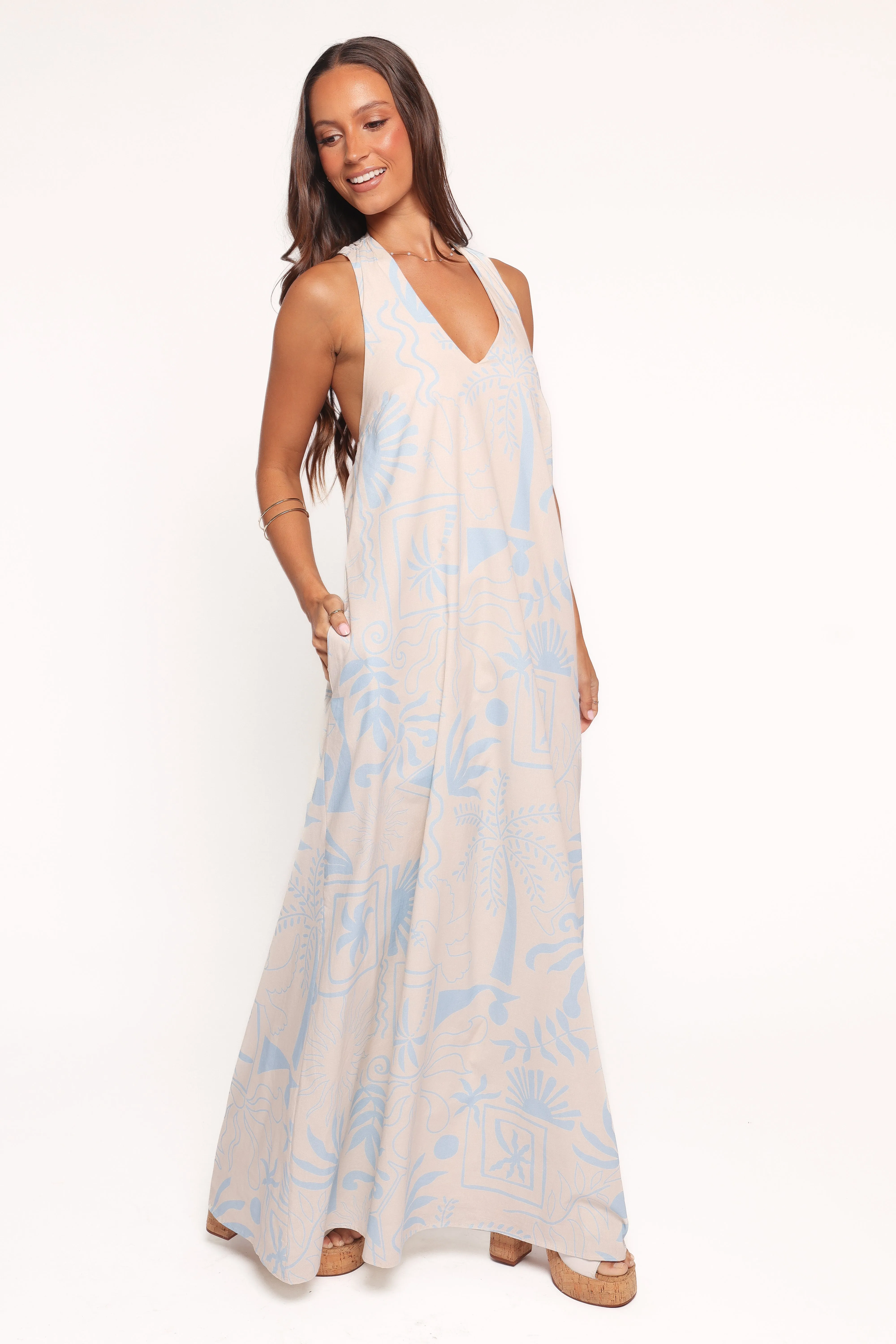 Naida Maxi Dress - Blue Soleil Travel-Essential