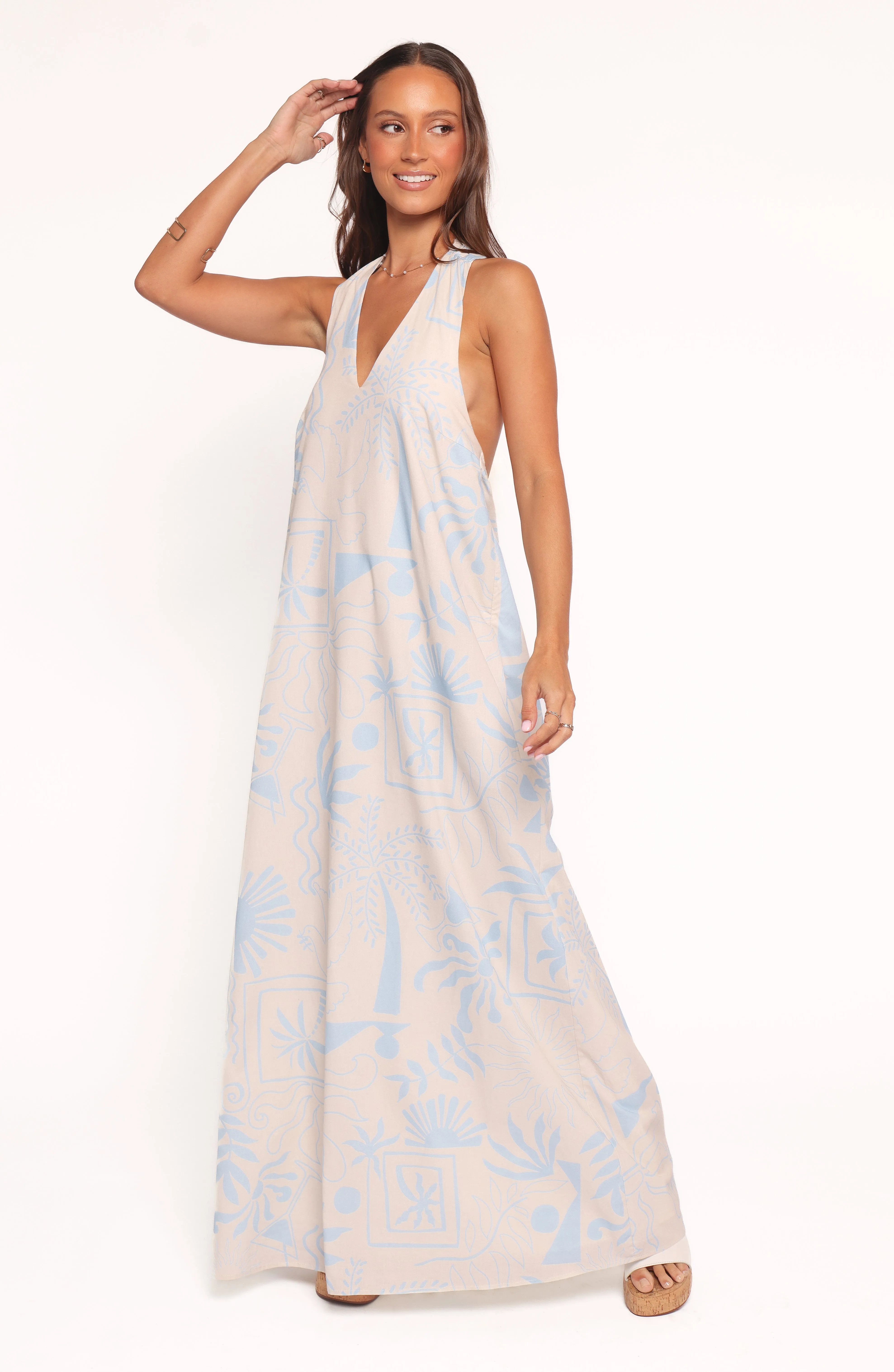Feminine Charm Naida Maxi Dress - Blue Soleil