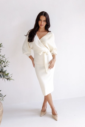 Chic and Cozy Wear Easy Look Nate Dress - White