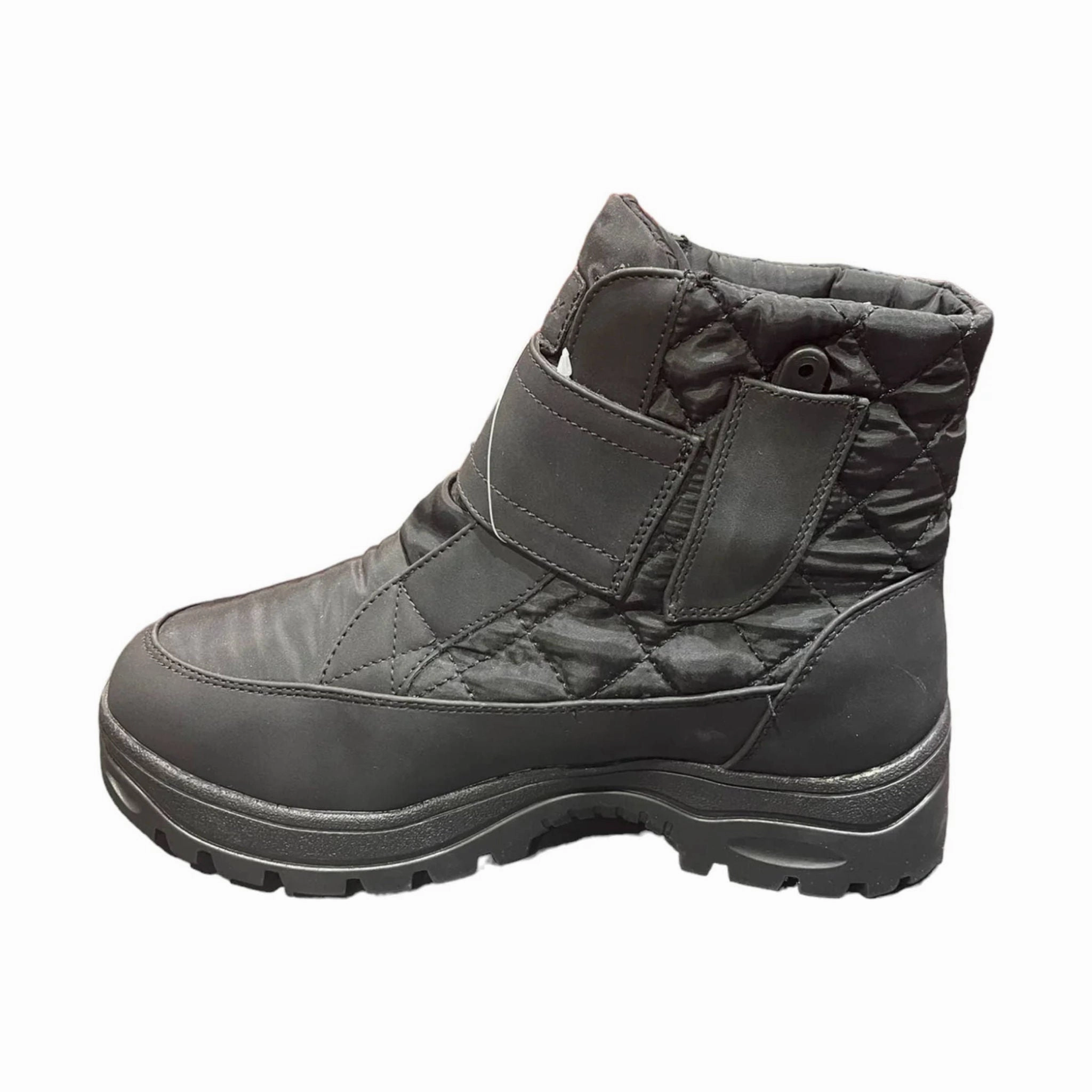 Navatex Women's Velcro Closure Winter Boots - Black Quick Slip Anti microbial coating