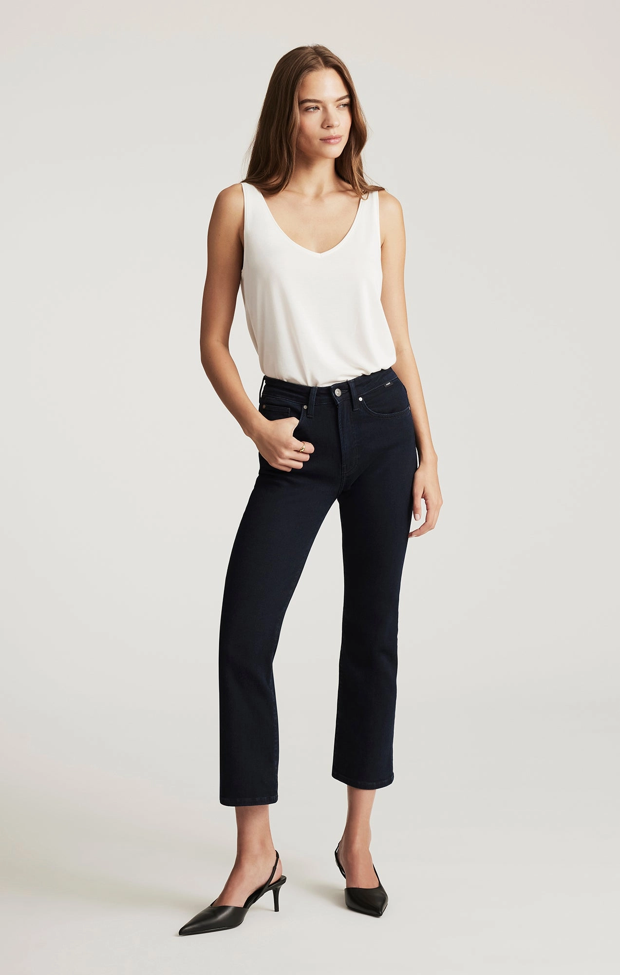 ANIKA CROPPED FLARE IN INK FLEX BLUE Trend Setter Road Trip Casual Balanced Fit